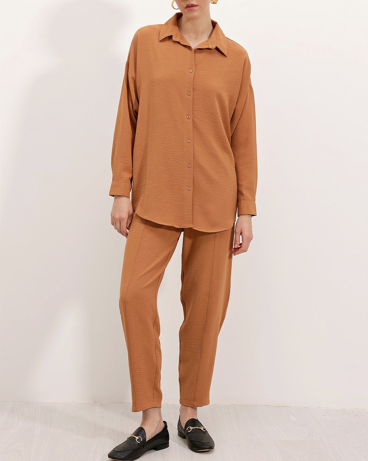 Oversize Two-Piece Lounge Set - Tan - Bigdart - by Peralane