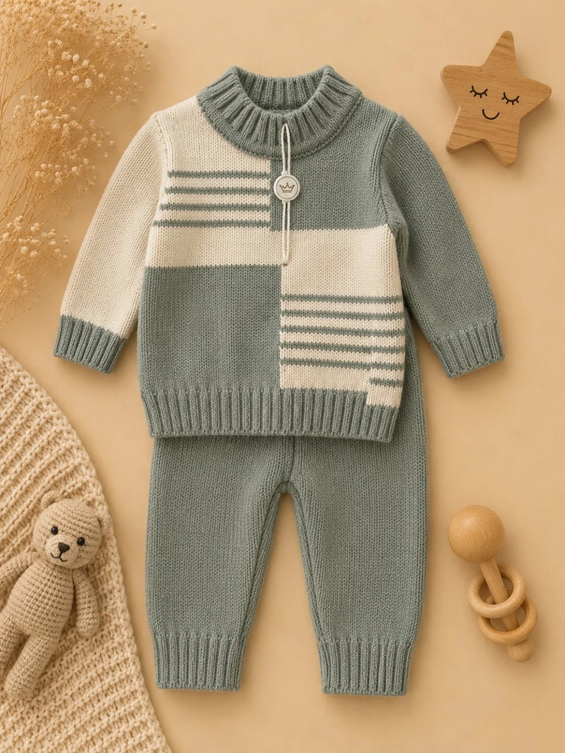 2-Piece Knitted Baby Set (Top and Trousers) - 1184 - Has Bereket - by Peralane