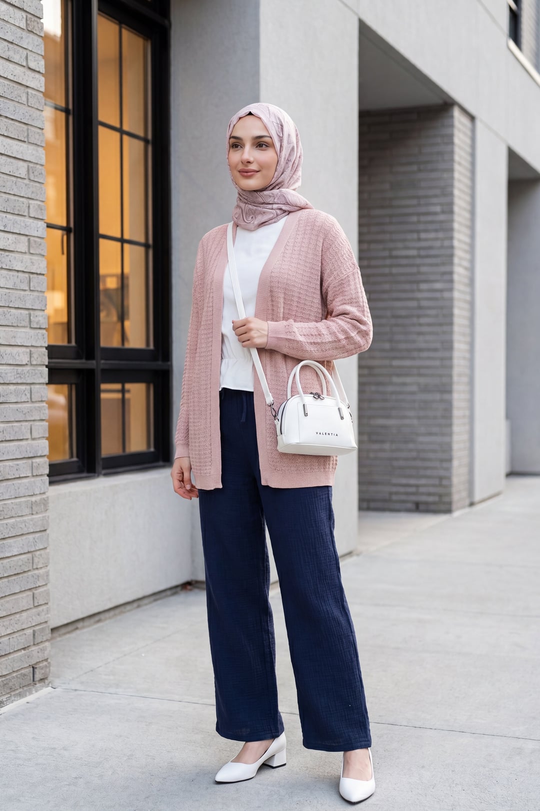 Openwork Fine Knit Cardigan - Powder - Podyumplus - by Peralane - photo 3
