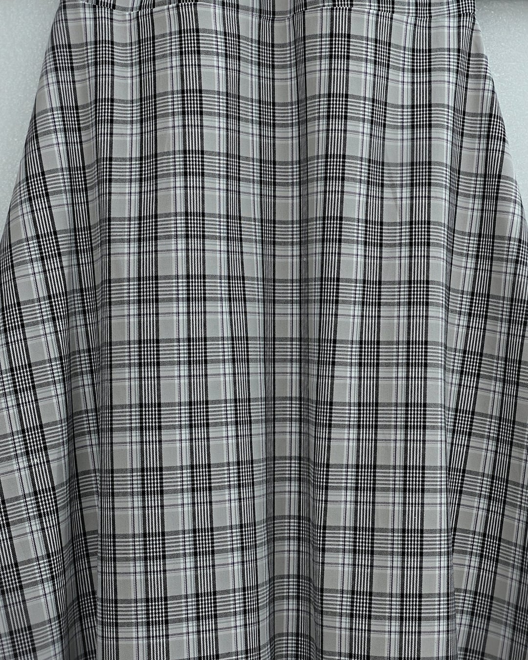 Elastic Waist Plaid Polyviscose Skirt - Light Grey - Podyumplus - by Peralane - photo 5