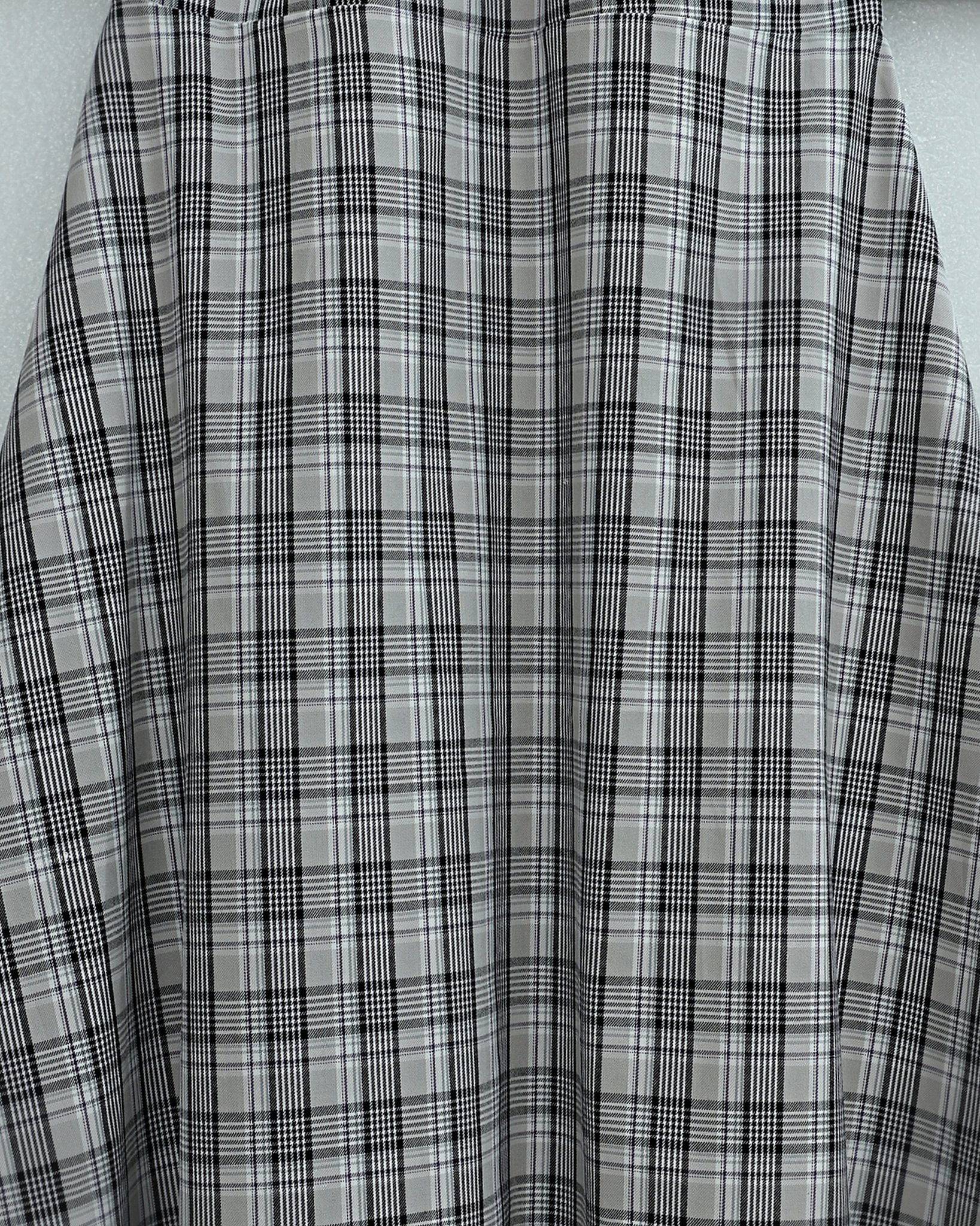 Elastic Waist Plaid Polyviscose Skirt - Light Grey - Podyumplus - by Peralane - photo 5