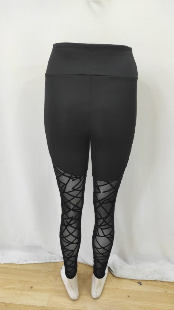 Women's High-Waisted Geometric Mesh Pattern Leggings - Janes - by Peralane - photo 8