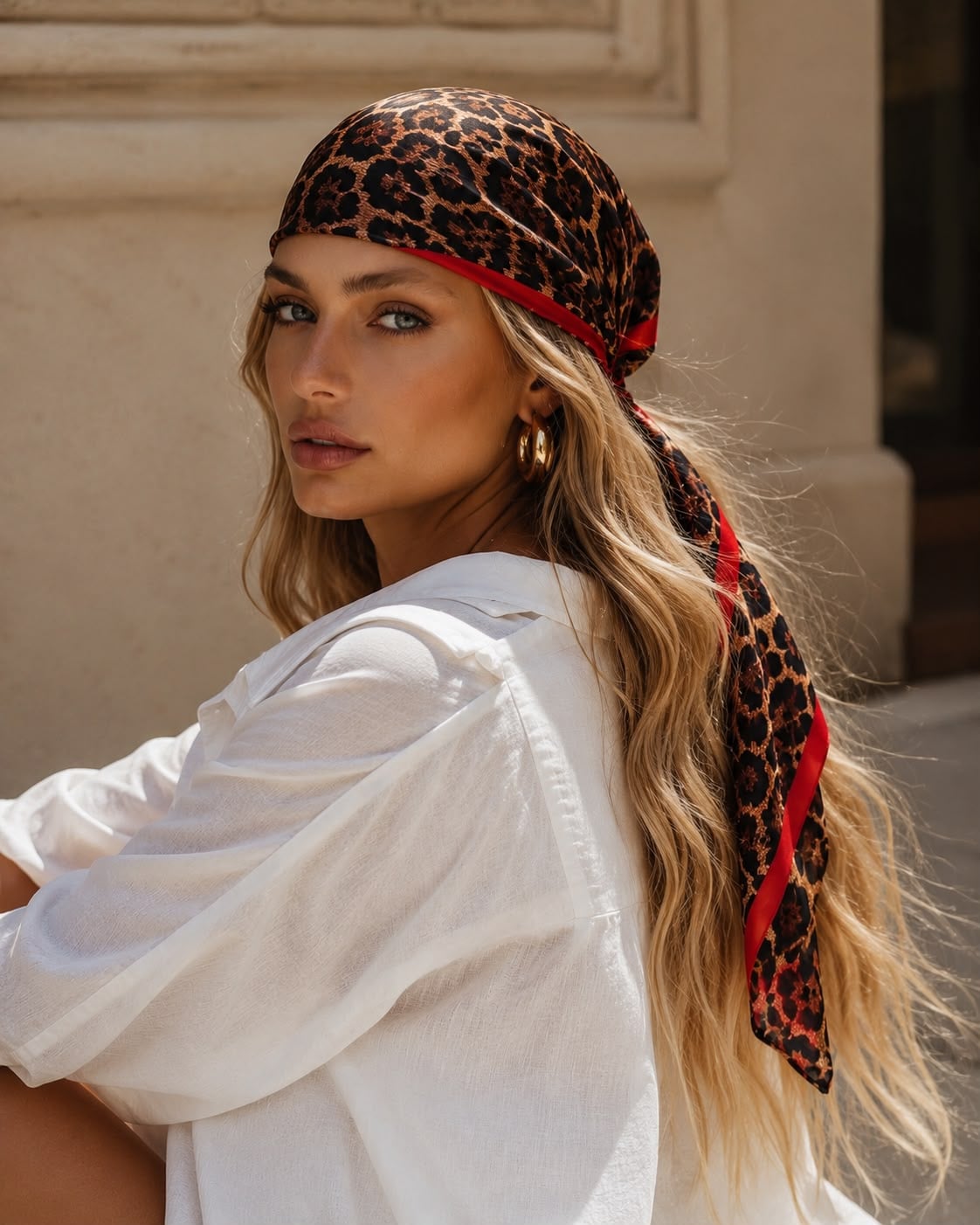 Leopard Print Vizon Bandana Scarf 70x70 cm - Nesvay - by Peralane - photo 3