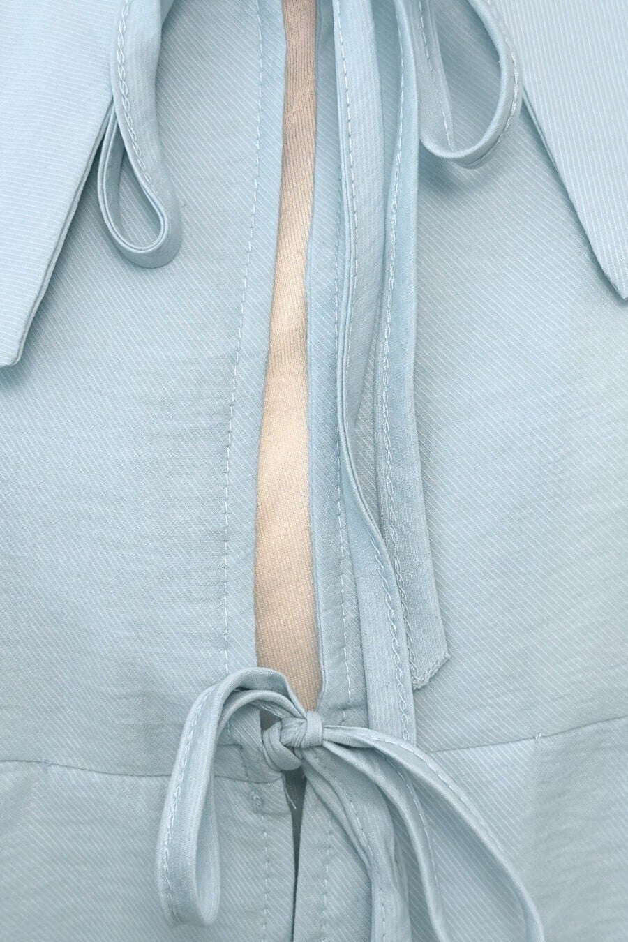 Light Blue Tie-Front Layered Peplum Kimono Blouse - Podyumplus - by Peralane - photo 8