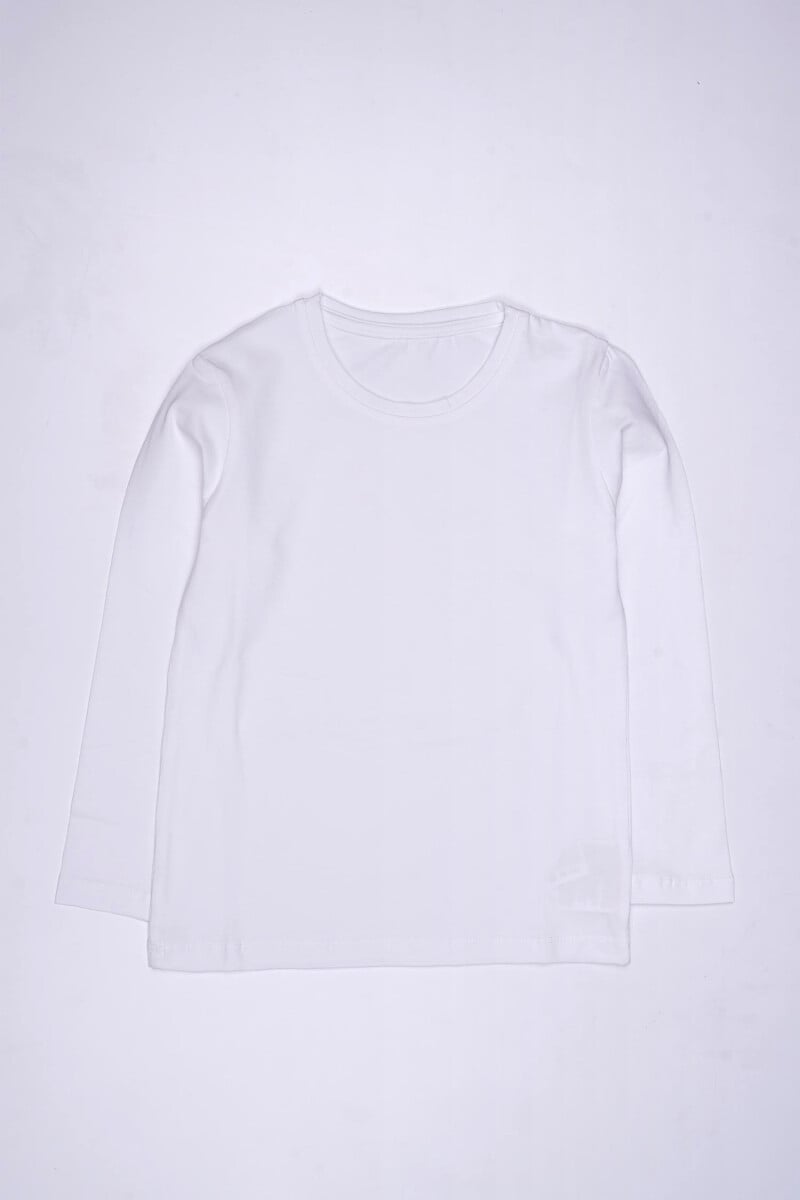 Unisex Long Sleeve Basic Onesie 5-8Y White - Interkidsy Basic - by Peralane