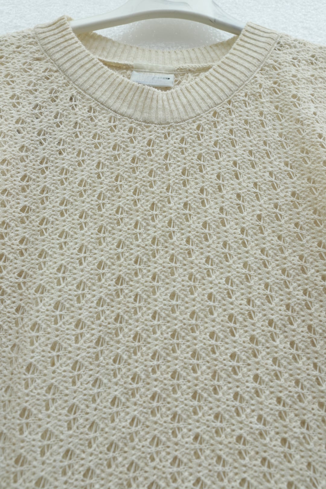 Crew Neck Batwing Sleeve Open-Knit Sweater - Stone - Podyumplus - by Peralane - photo 4