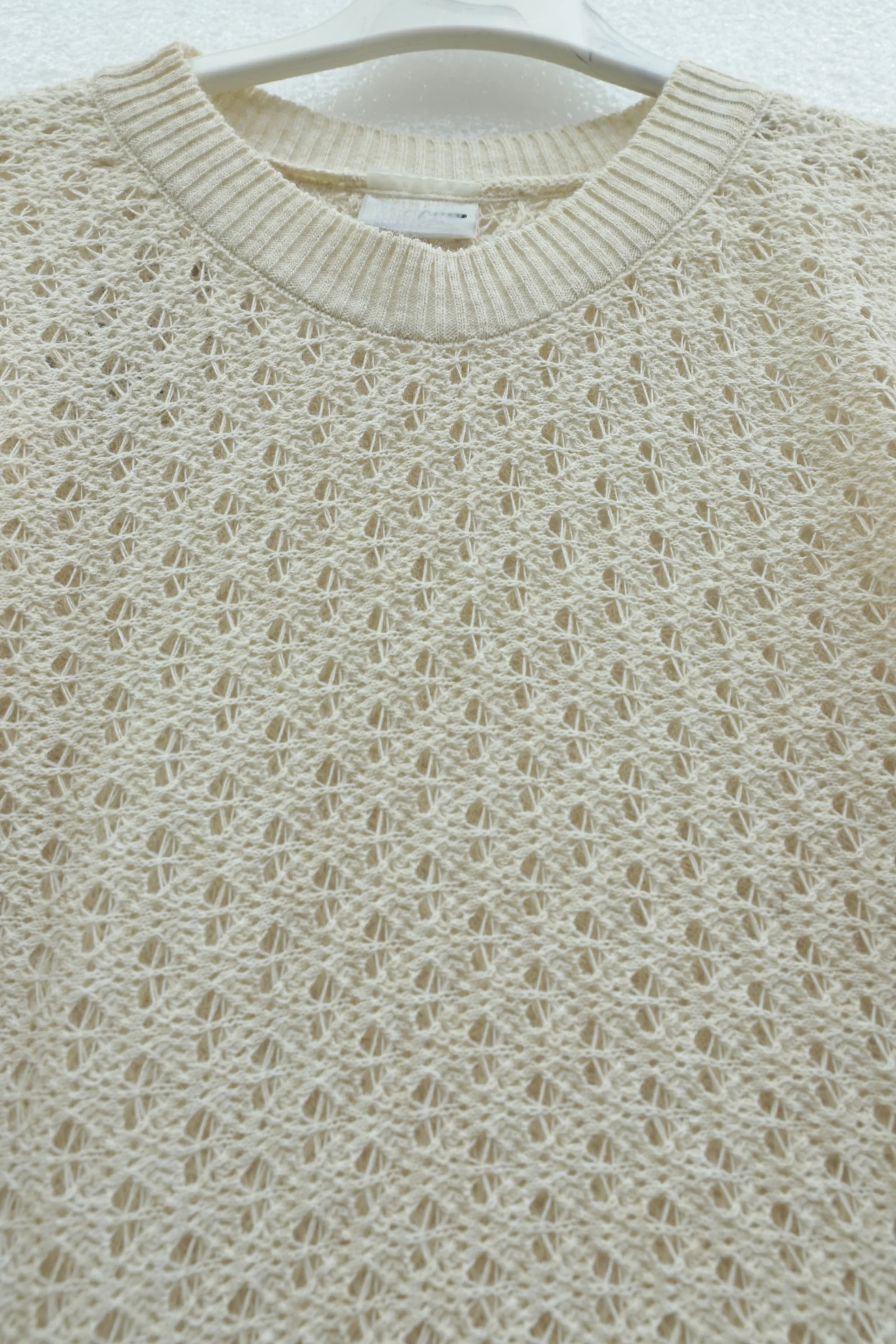 Crew Neck Batwing Sleeve Open-Knit Sweater - Stone - Podyumplus - by Peralane - photo 4