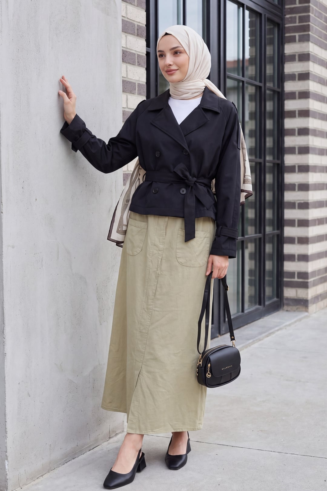 Women's Belted Short Trench Coat - Black - Bigdart - by Peralane - photo 3