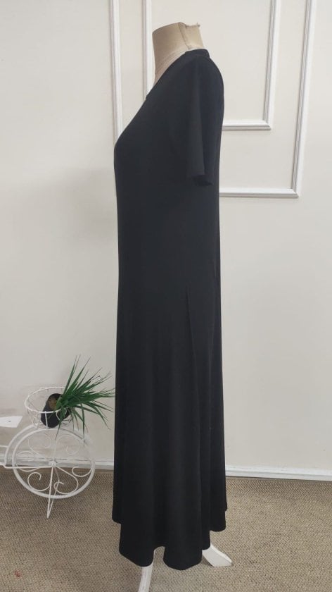 Women's Short-Sleeve Crew-Neck Long Viscose Dress - Janes - by Peralane - photo 6