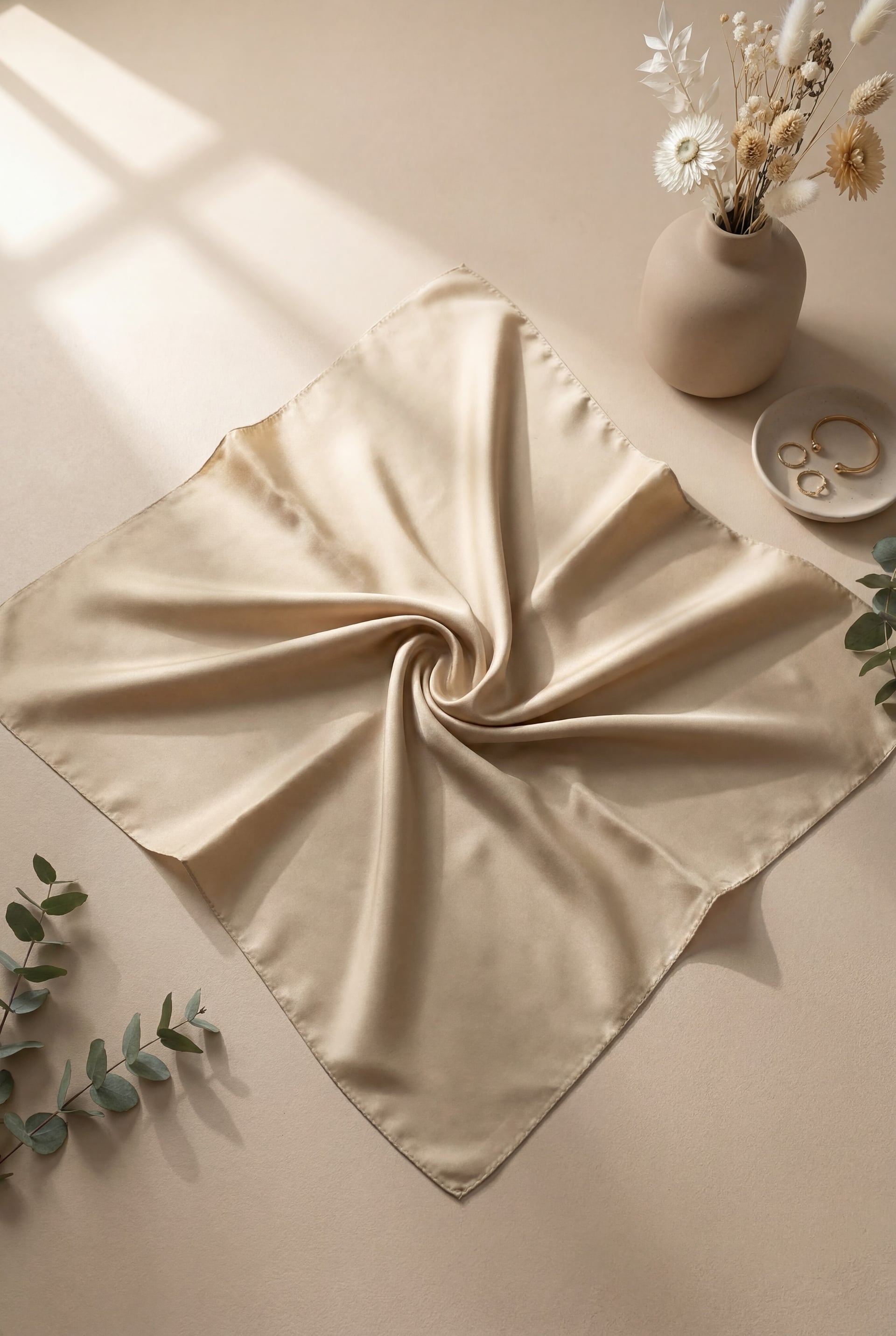Plain Rayon Scarf - Light Beige - Podyumplus - by Peralane