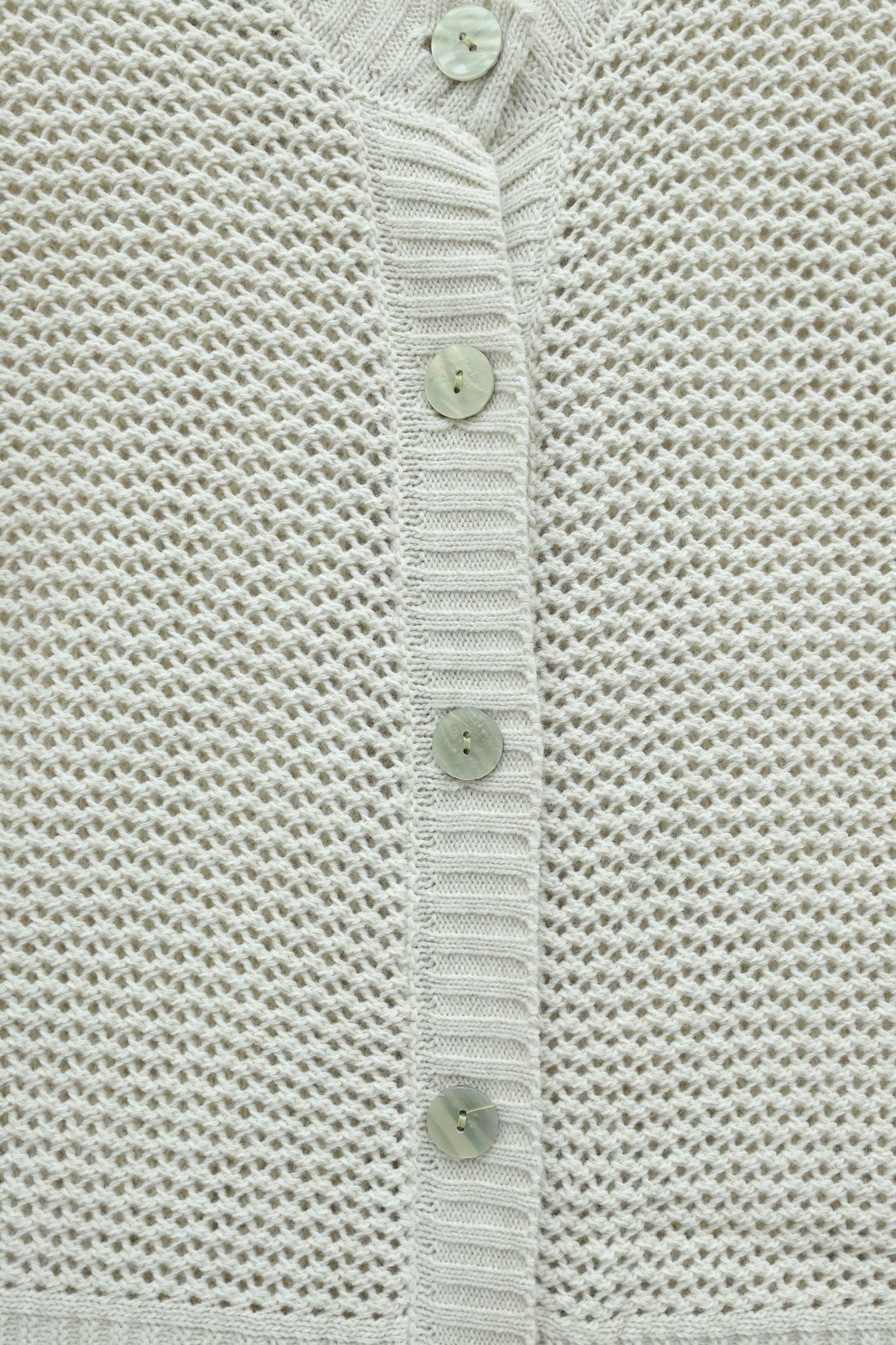 Openwork Buttoned Batwing Sleeve Knit Cardigan - Stone - Podyumplus - by Peralane - photo 3