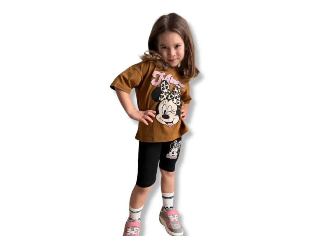 Minnie Print Leopard Pattern Girls' Set - Replikas - by Peralane