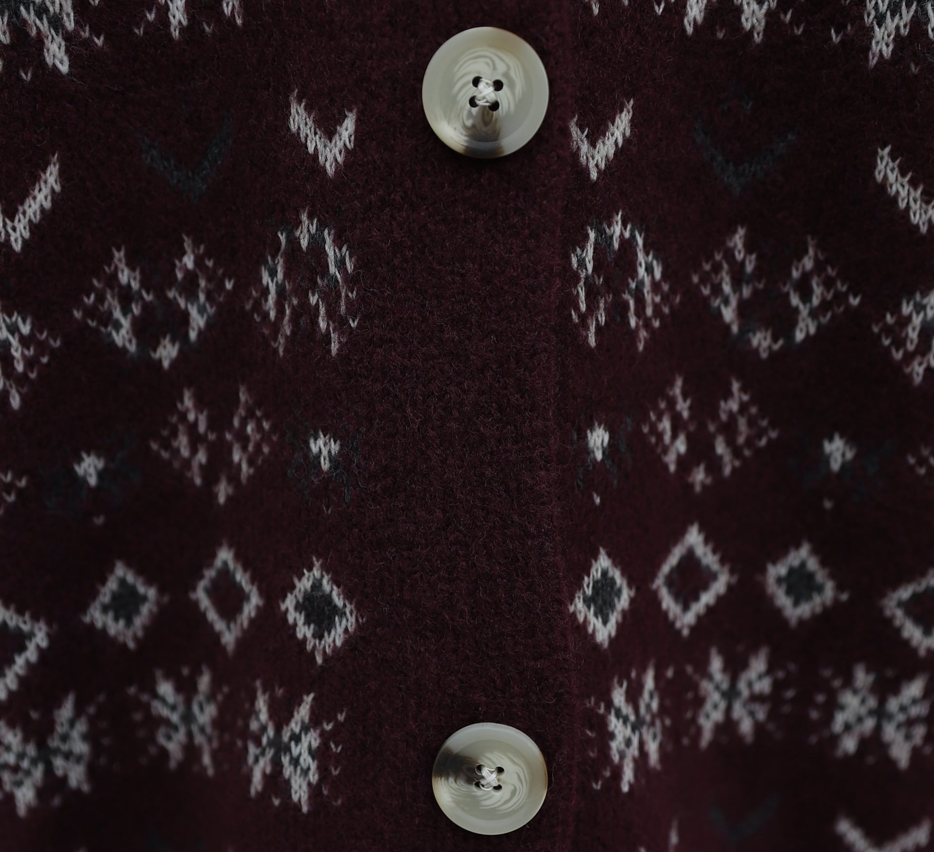 V-Neck Mixed Pattern Buttoned Knit Cardigan - Burgundy - Podyumplus - by Peralane - photo 6