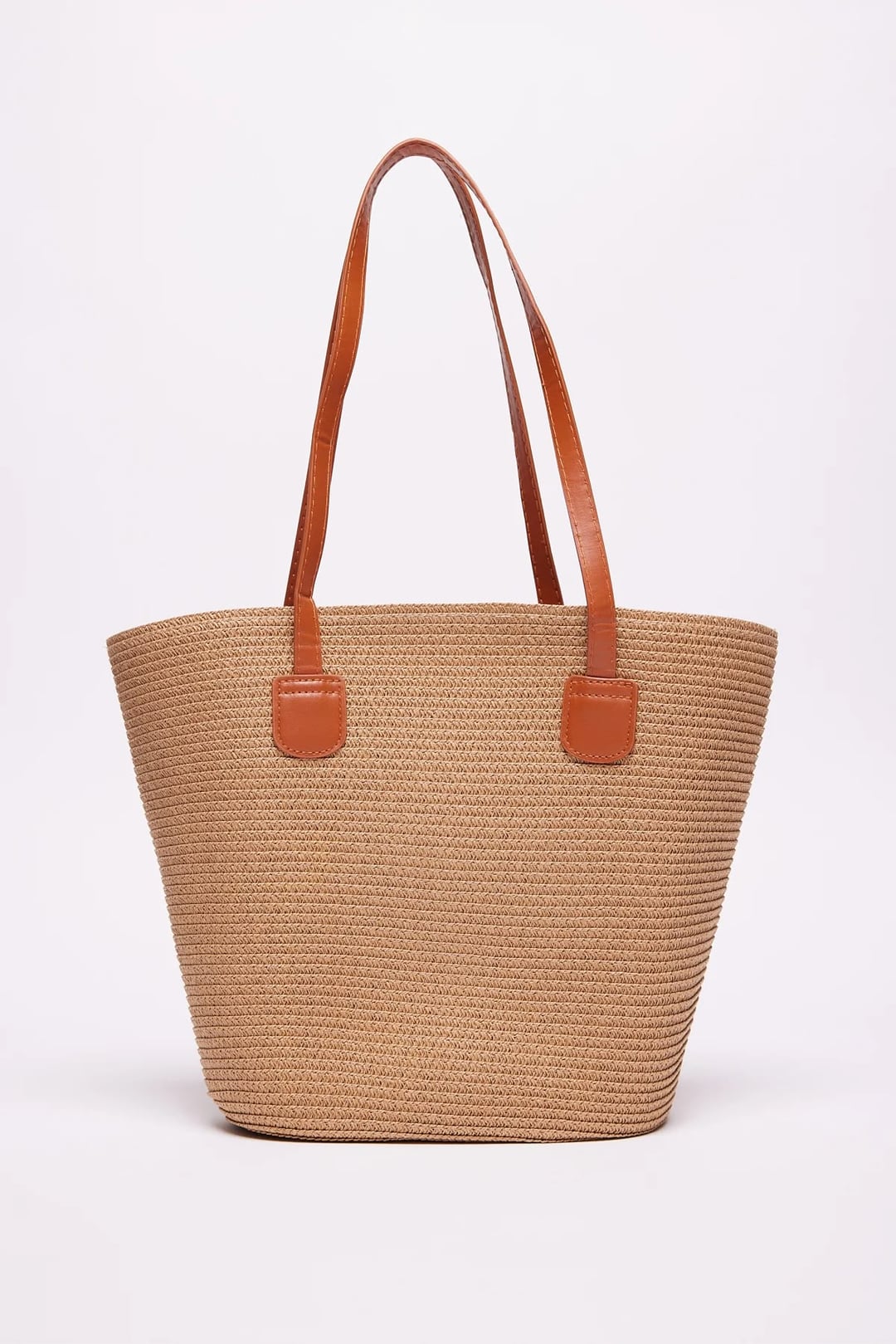 Camel and Black Woven Straw Tote Bag Set (Pack of 2) - Nesvay - by Peralane - photo 3