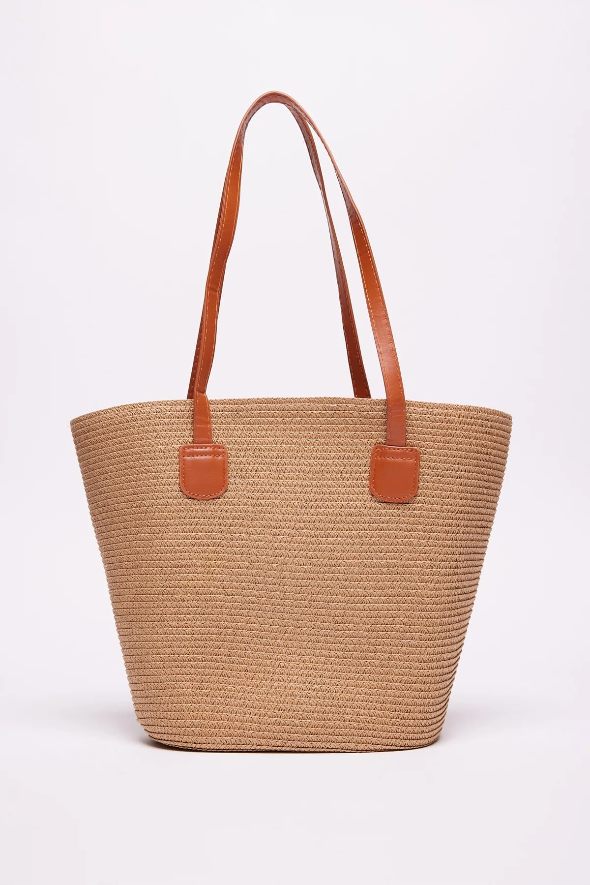 Camel and Black Woven Straw Tote Bag Set (Pack of 2) - Nesvay - by Peralane - photo 3