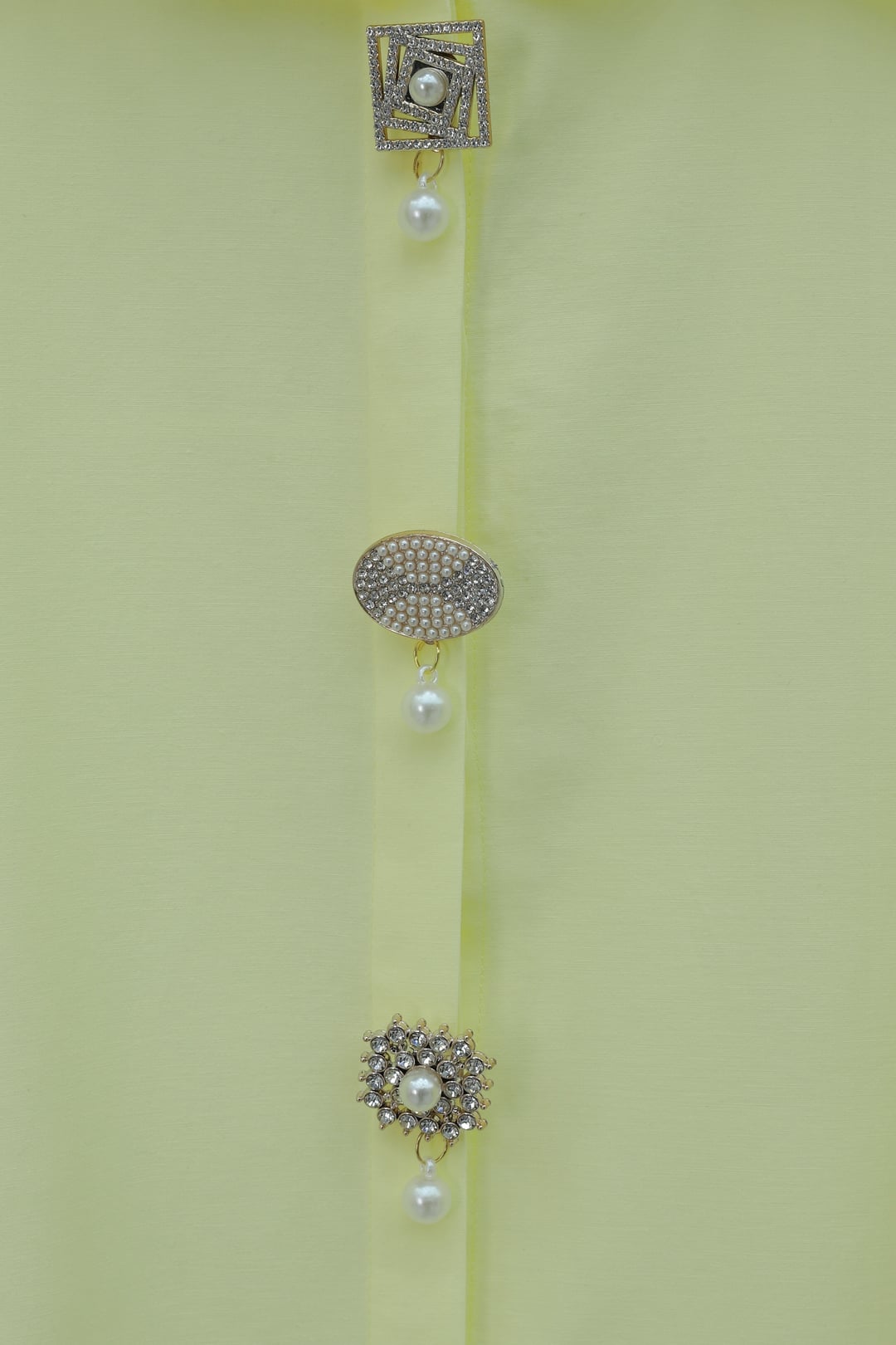 Pale Yellow Brooch Detail Hidden Button Poplin Blouse - Podyumplus - by Peralane - photo 4
