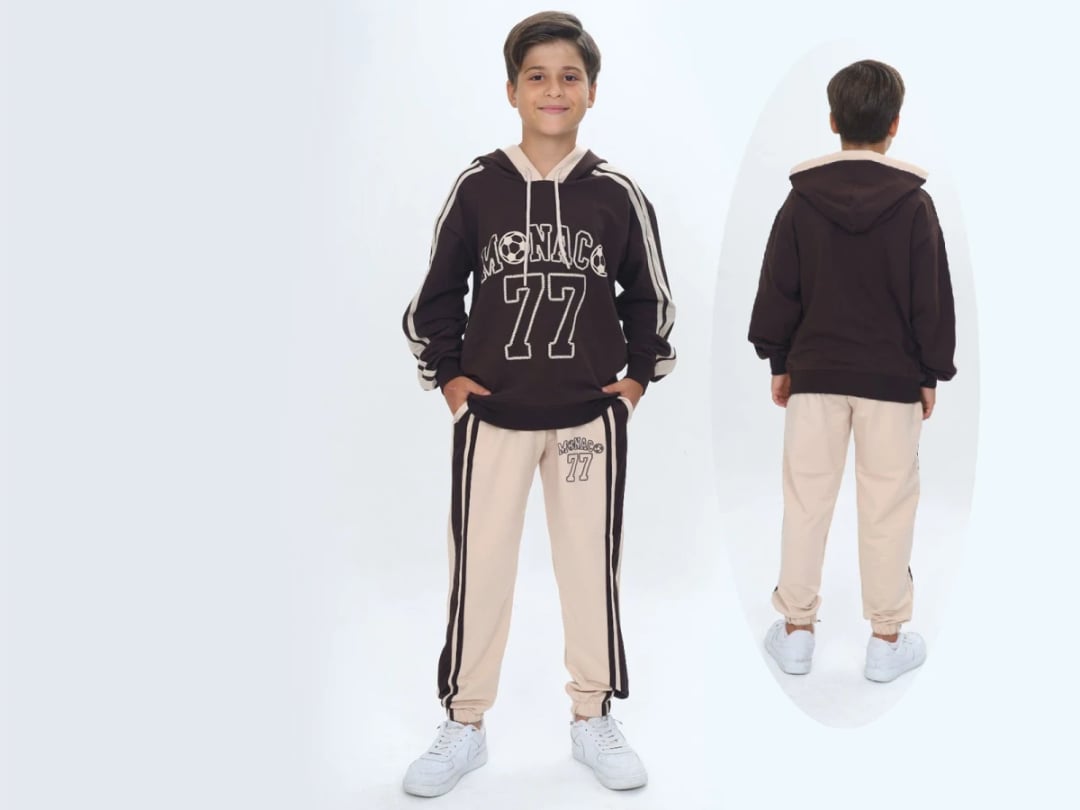 Monaco Printed 2-Piece Boys' Tracksuit Set - Vizviz - by Peralane