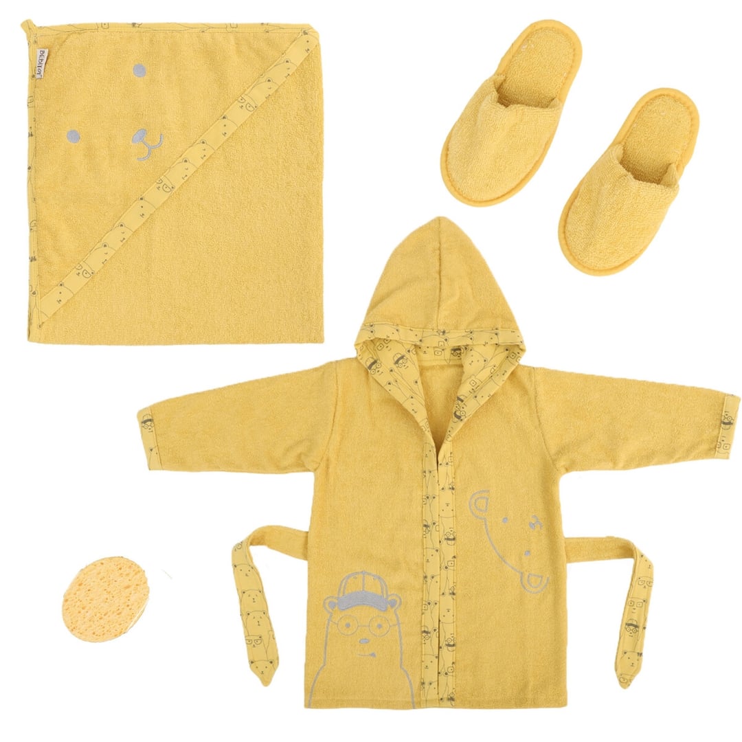 Unisex Baby 3-Piece Patterned Bathrobe Set 0-24M - Bebitof - by Peralane