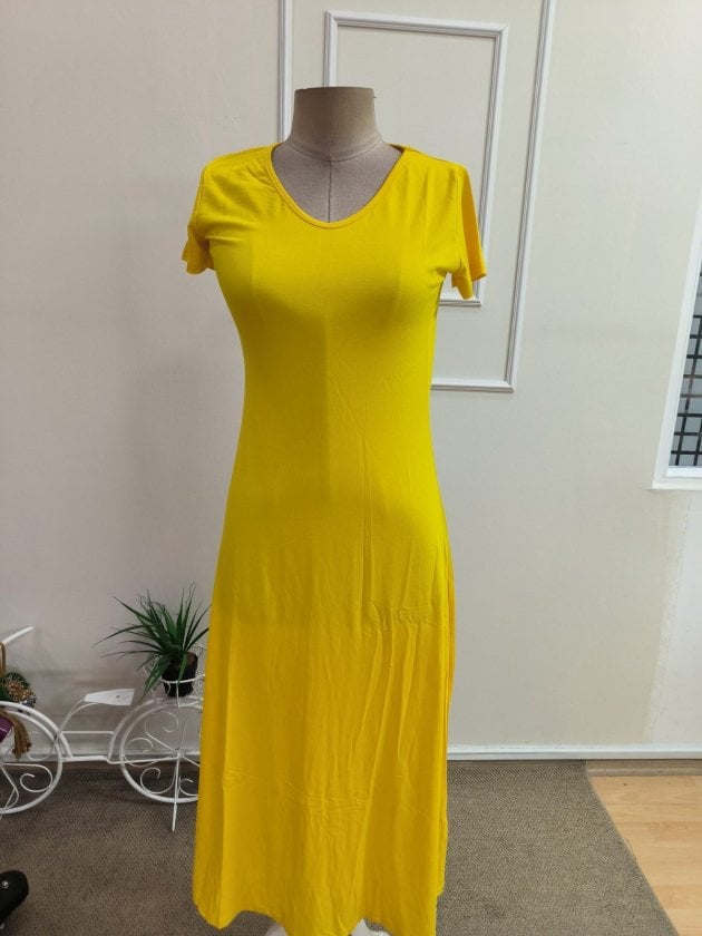 Women's Short-Sleeve V-Neck Side-Slit Midi Viscose Dress - Janes - by Peralane - photo 4