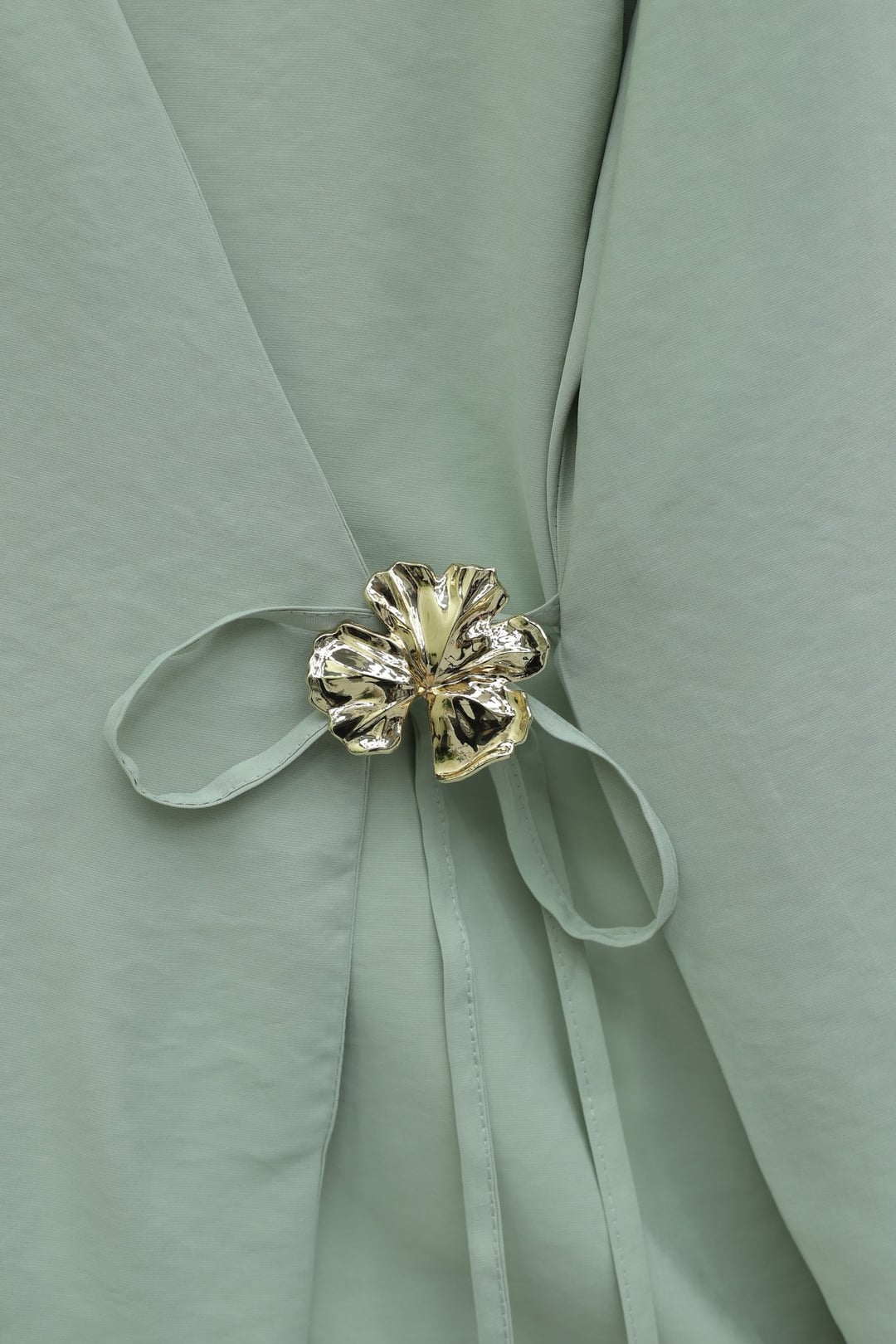 Side Wrap Tie Brooch Modal Tunic in Sage Green - Podyumplus - by Peralane - photo 8