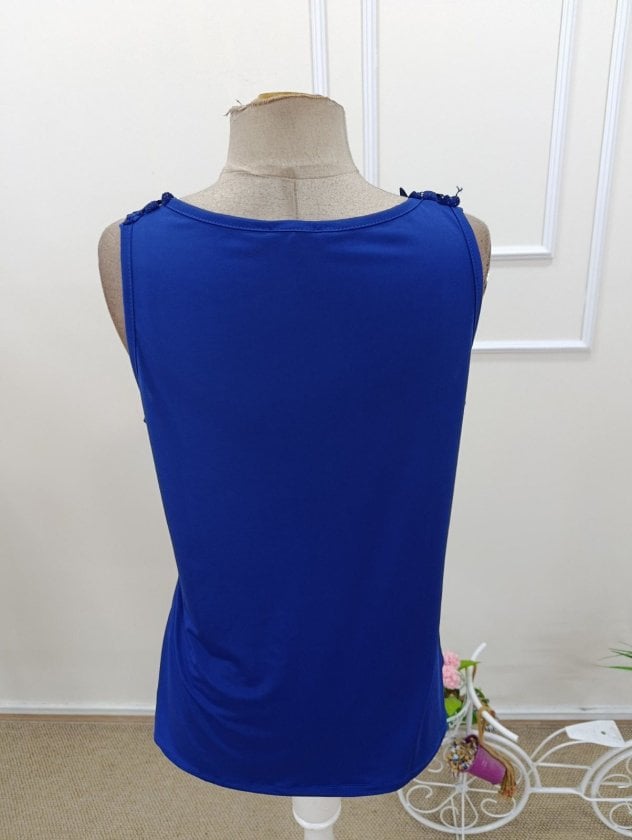 Women's Sleeveless V-Neck Floral Lace Trim Blouse - Janes - by Peralane - photo 7