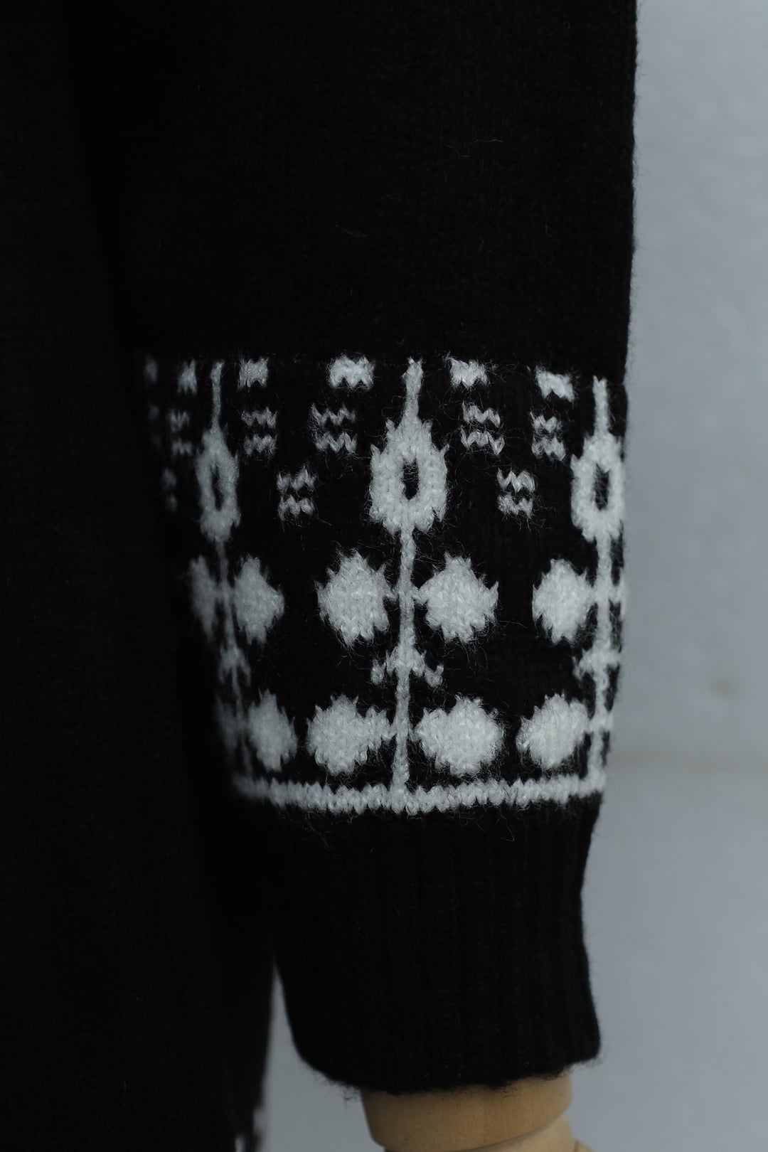 Half Collar Patterned Knit Tunic - Black - Podyumplus - by Peralane - photo 7