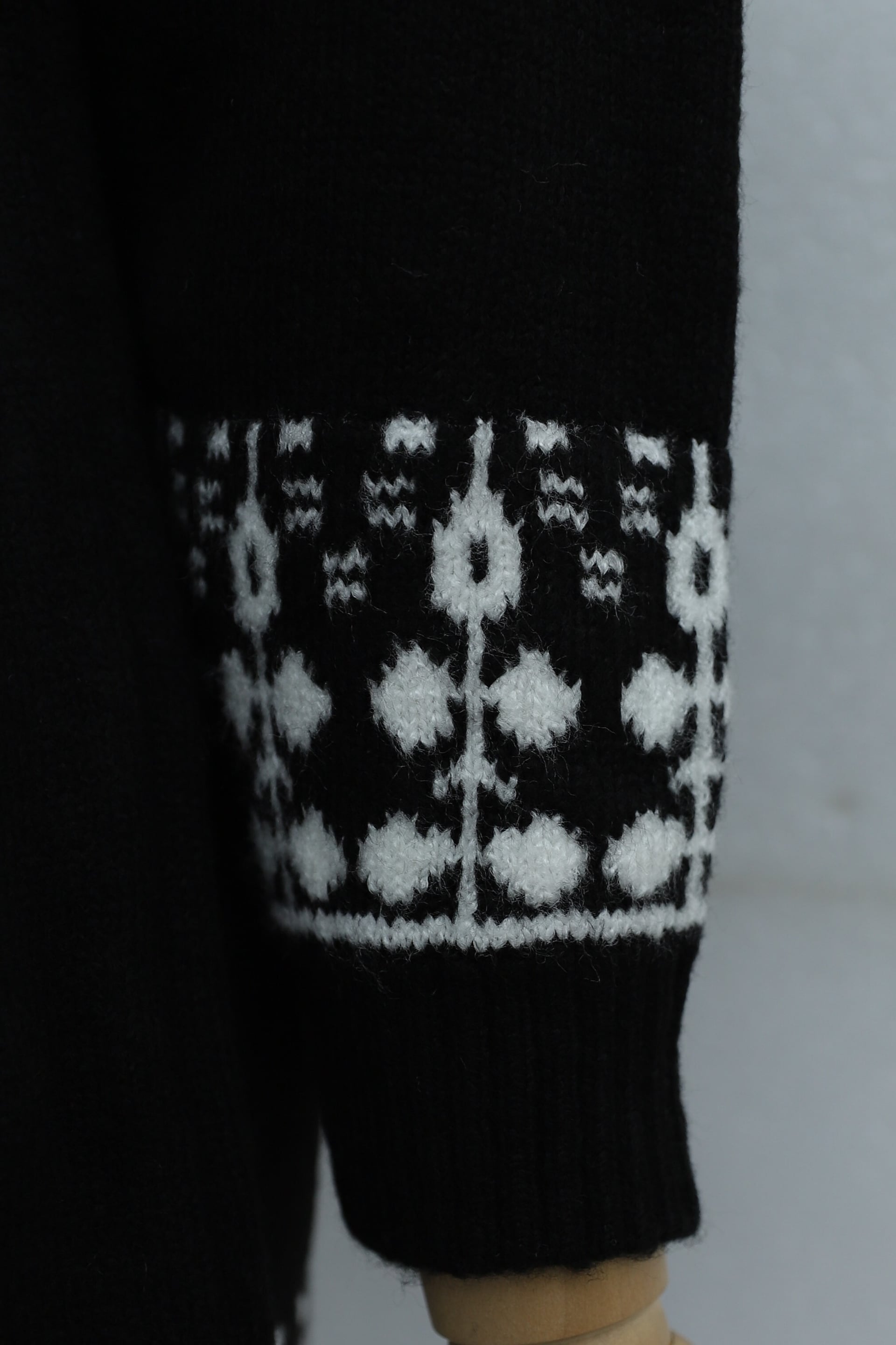 Half Collar Patterned Knit Tunic - Black - Podyumplus - by Peralane - photo 7