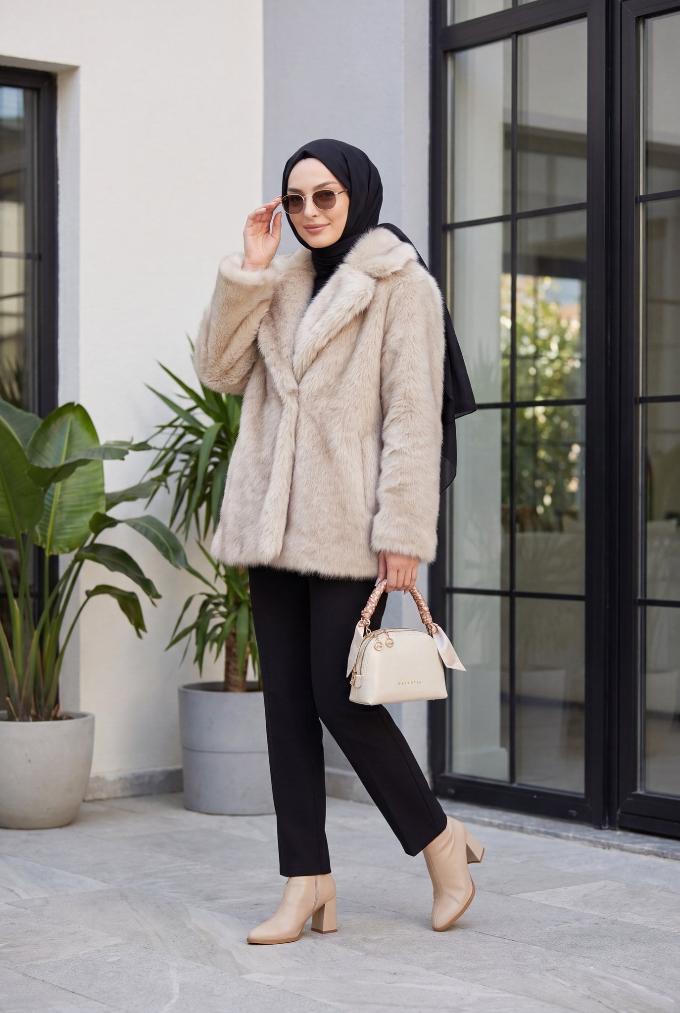 Kruvaze Faux Fur Jacket with Fringe Details - Vizon - Podyumplus - by Peralane - photo 6