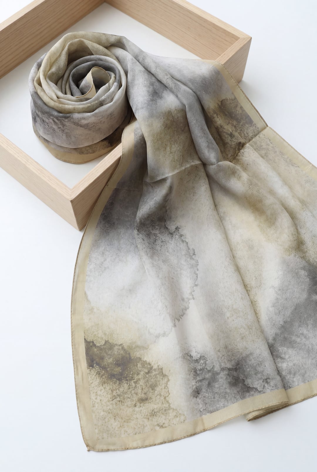 Marbled Print Vual Scarf - Oil Green - Podyumplus - by Peralane - photo 2