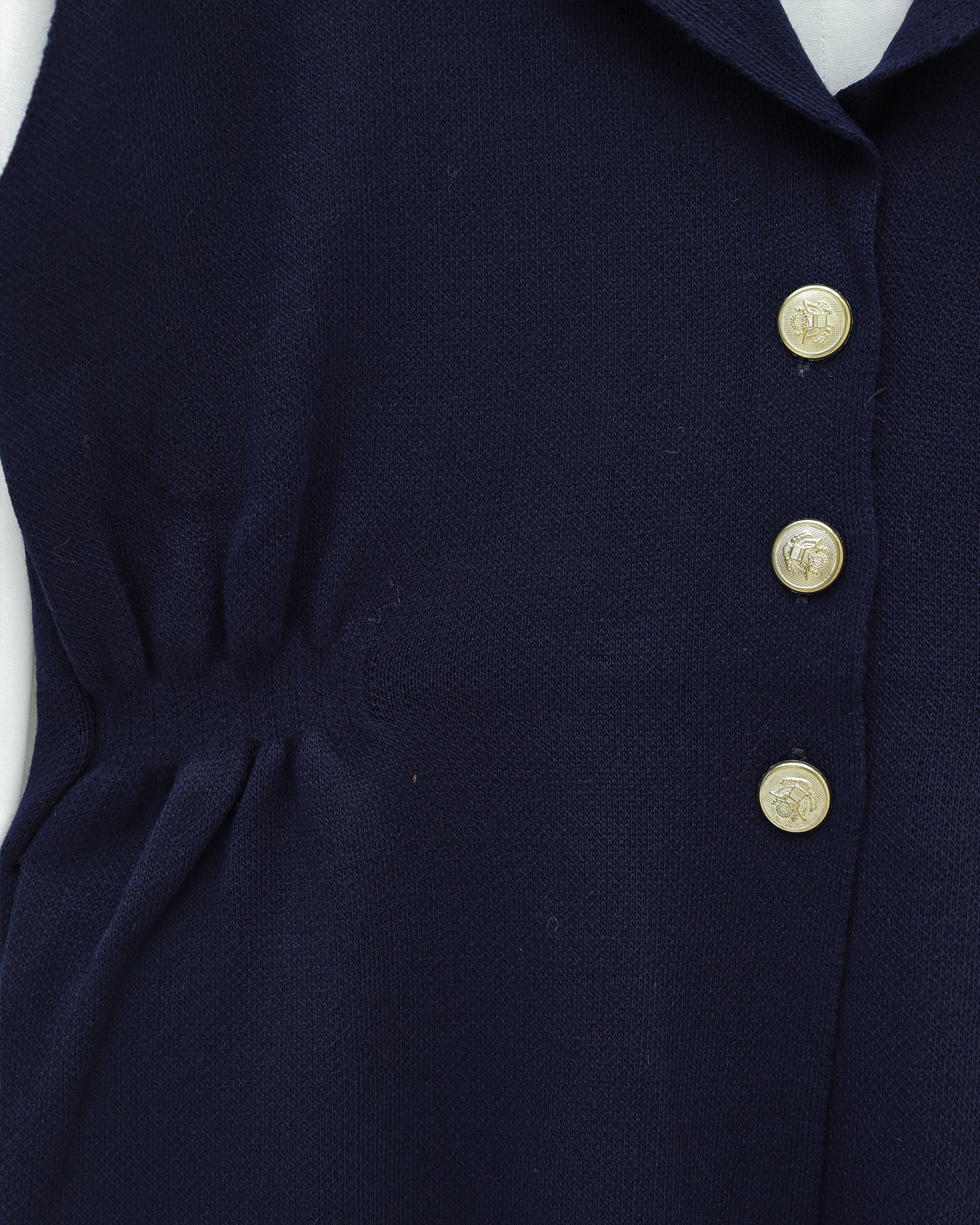 Navy Blue Buttoned V-Neck Vest and Trousers Knit Set - Podyumplus - by Peralane - photo 5