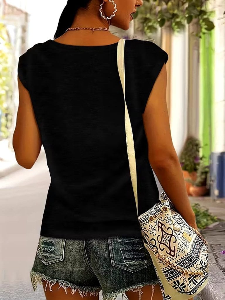 Women's Short-Sleeve V-Neck Patterned Viscose Blouse - Janes - by Peralane - photo 2
