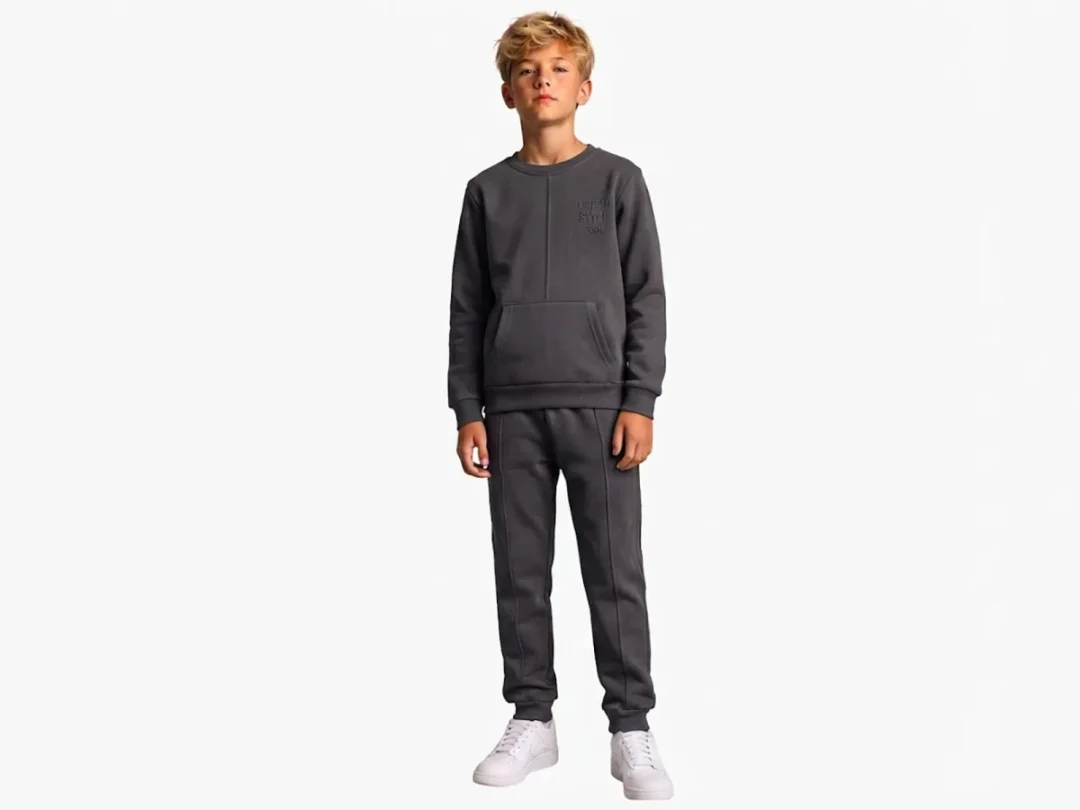 Urban Style Print Kangaroo Pocket 3-Thread Fleece Boys' Set - Koska - by Peralane
