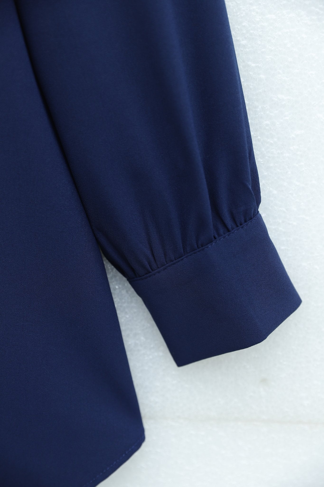 V-Detail Long Back Buttoned Crepe Tunic - Navy - Podyumplus - by Peralane - photo 7