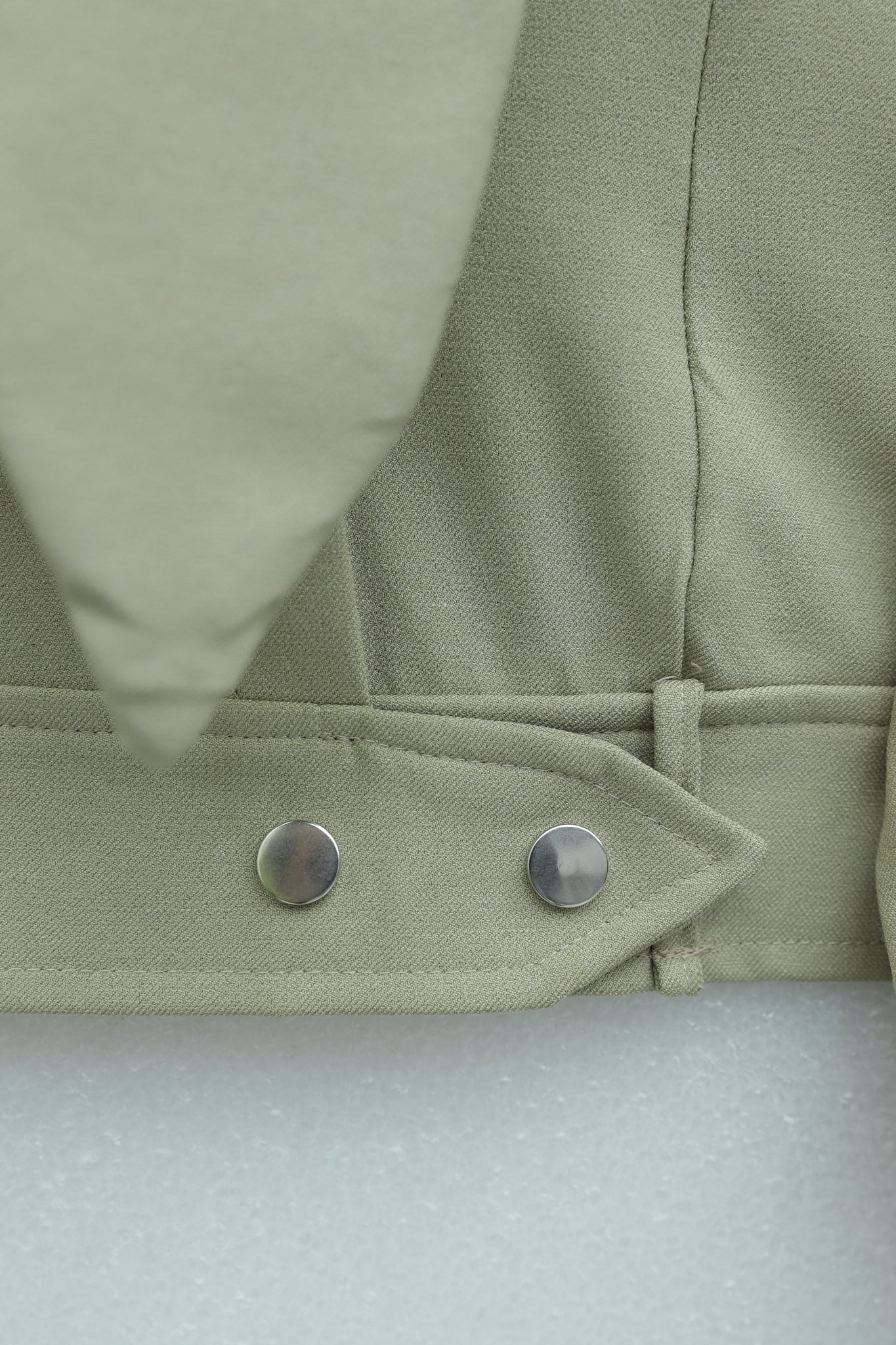 Hidden Button Scarf Detail Skirted Diagonal Set - Stone Color - Podyumplus - by Peralane - photo 8