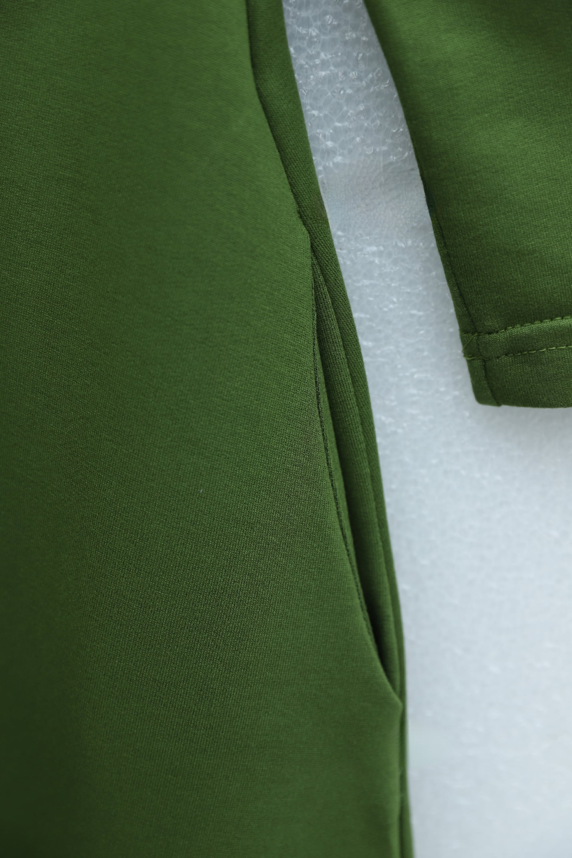 Half-Zip Long-Sleeve Shirt Collar Maxi Dress - Dark Green - Podyumplus - by Peralane - photo 8