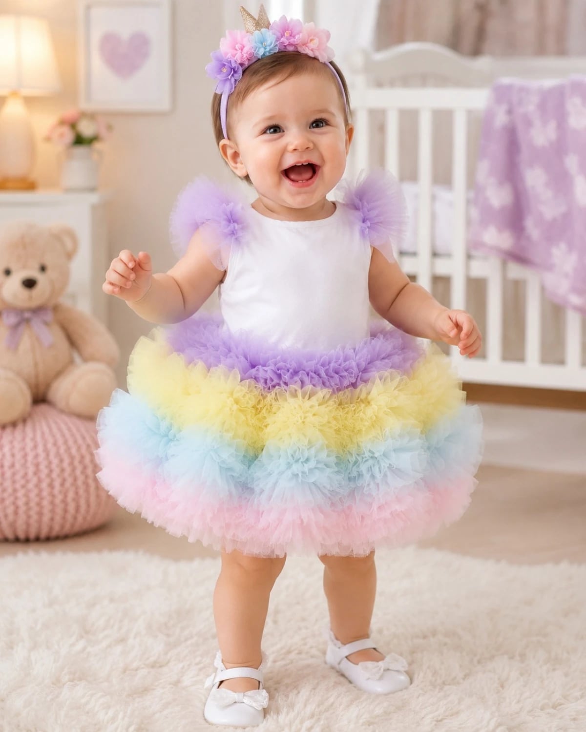Girls' Rainbow Tutu Dress (9-24 Months, Pack of 4) - Has Bereket - by Peralane