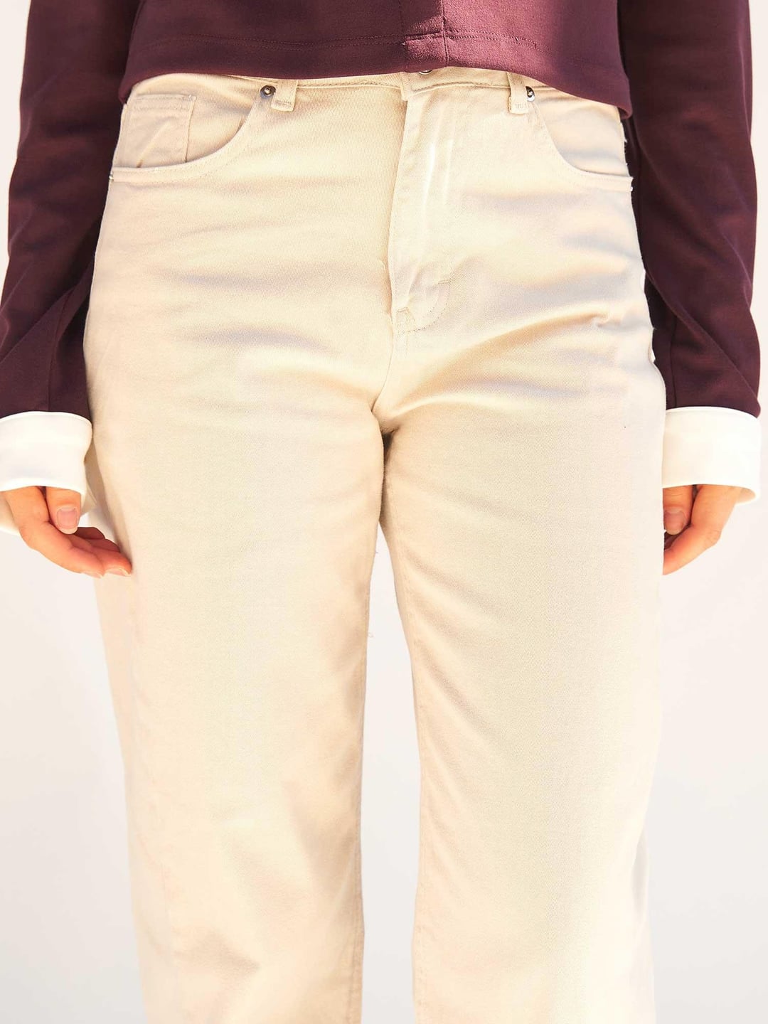 Straight Leg Cotton Gabardine Trousers - Grey - Lefon - by Peralane - photo 10