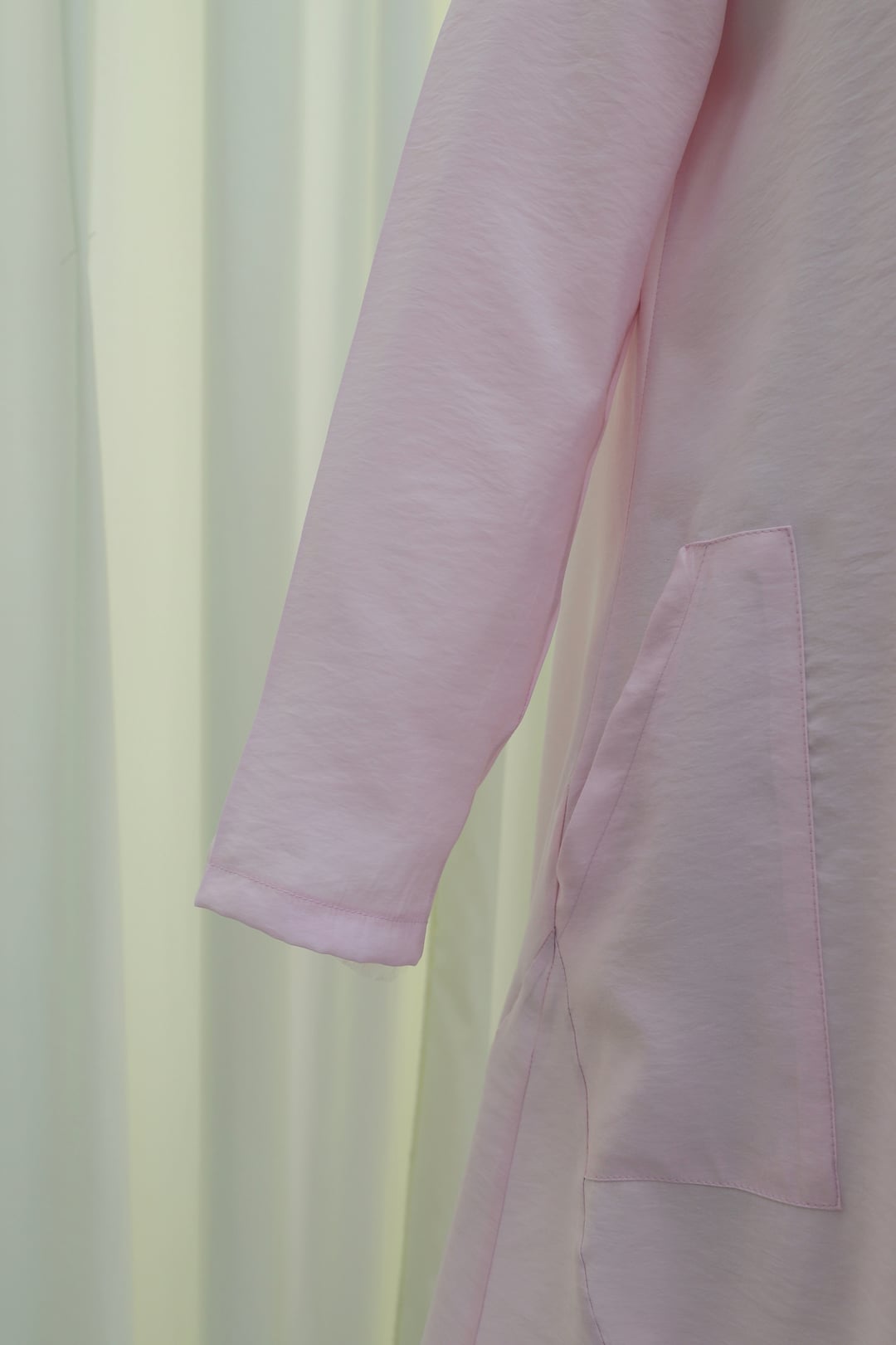 Long Rayon Tunic with Pockets and Side Slits - Powder - Podyumplus - by Peralane - photo 6