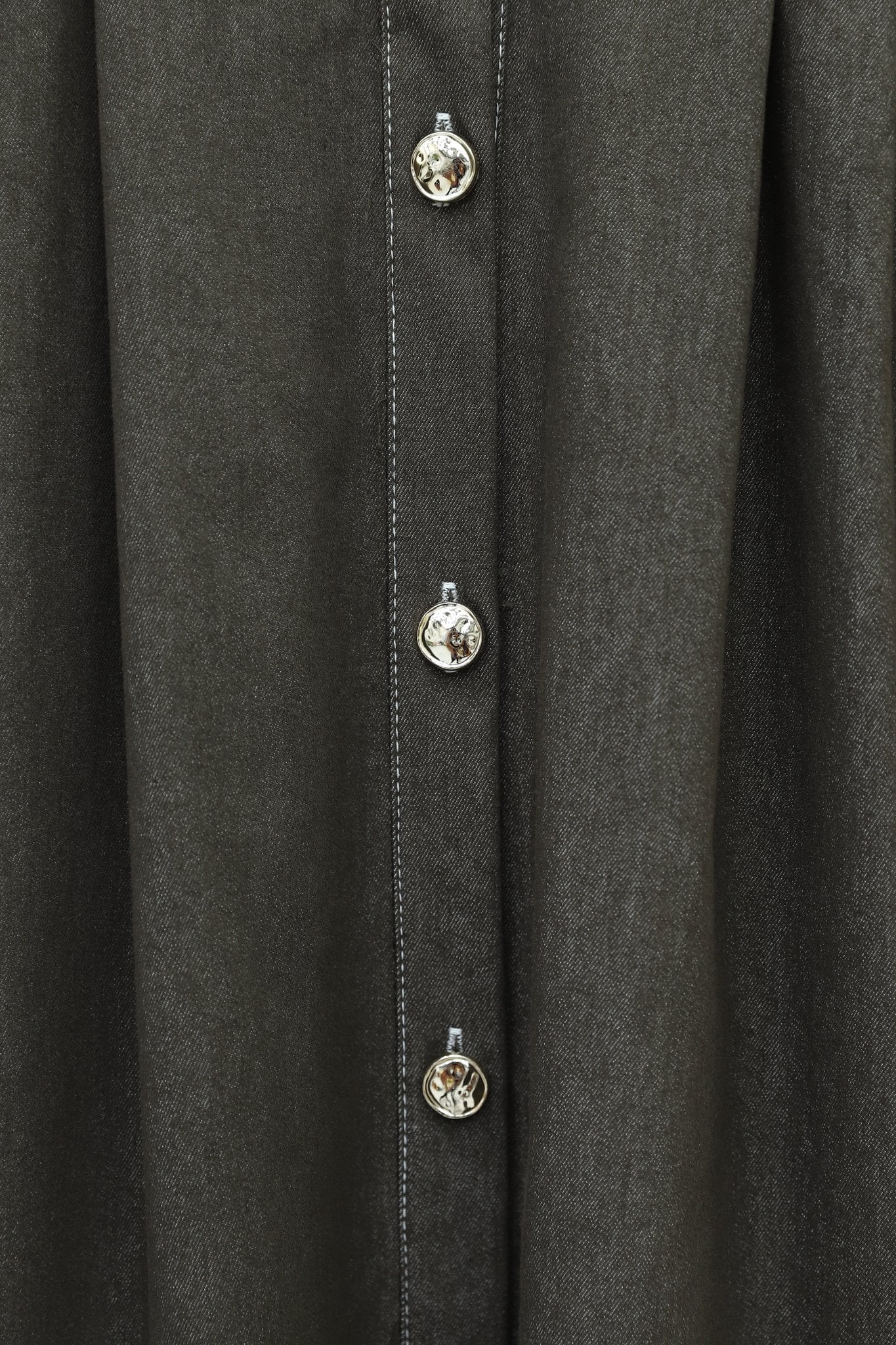 Front Button Pleated Tunnel Belt Denim Dress - Toprak - Podyumplus - by Peralane - photo 6
