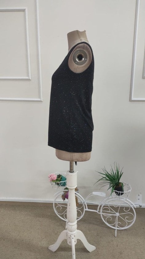 Women's Sleeveless Round Neck Glitter Top - Janes - by Peralane - photo 5