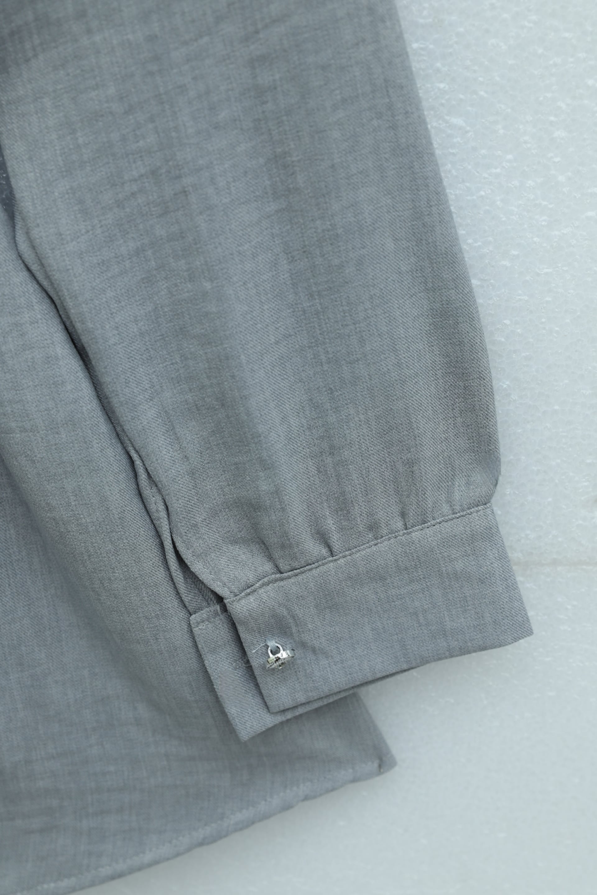 Women's Double-Layer Ruffle Collar Buttoned Tie-Belt Linen Look Tunic - Grey - Podyumplus - by Peralane - photo 8
