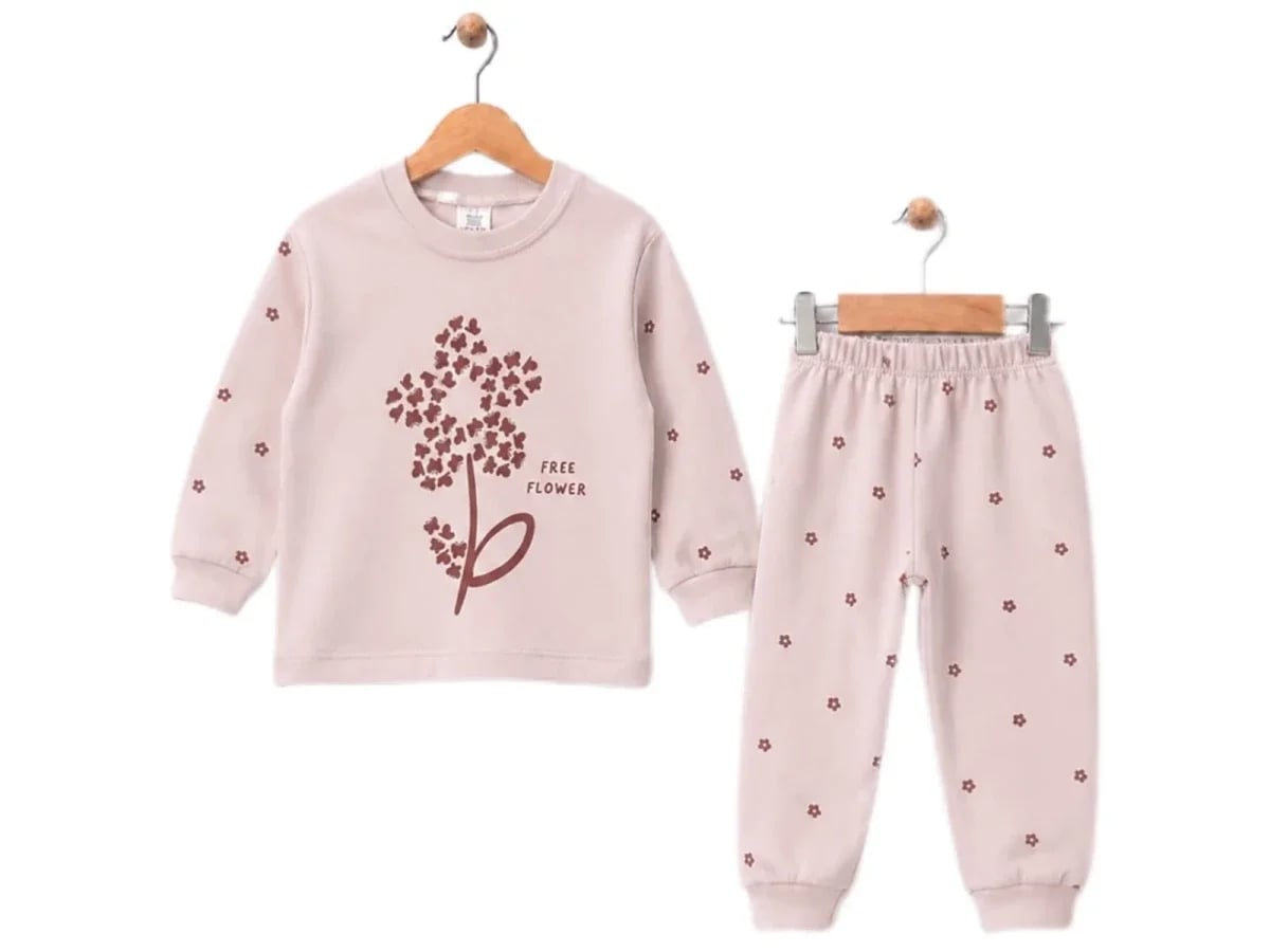 Girls' Floral Print Sleepwear Set - Pale Pink (Pack of 3) - Supermini - by Peralane