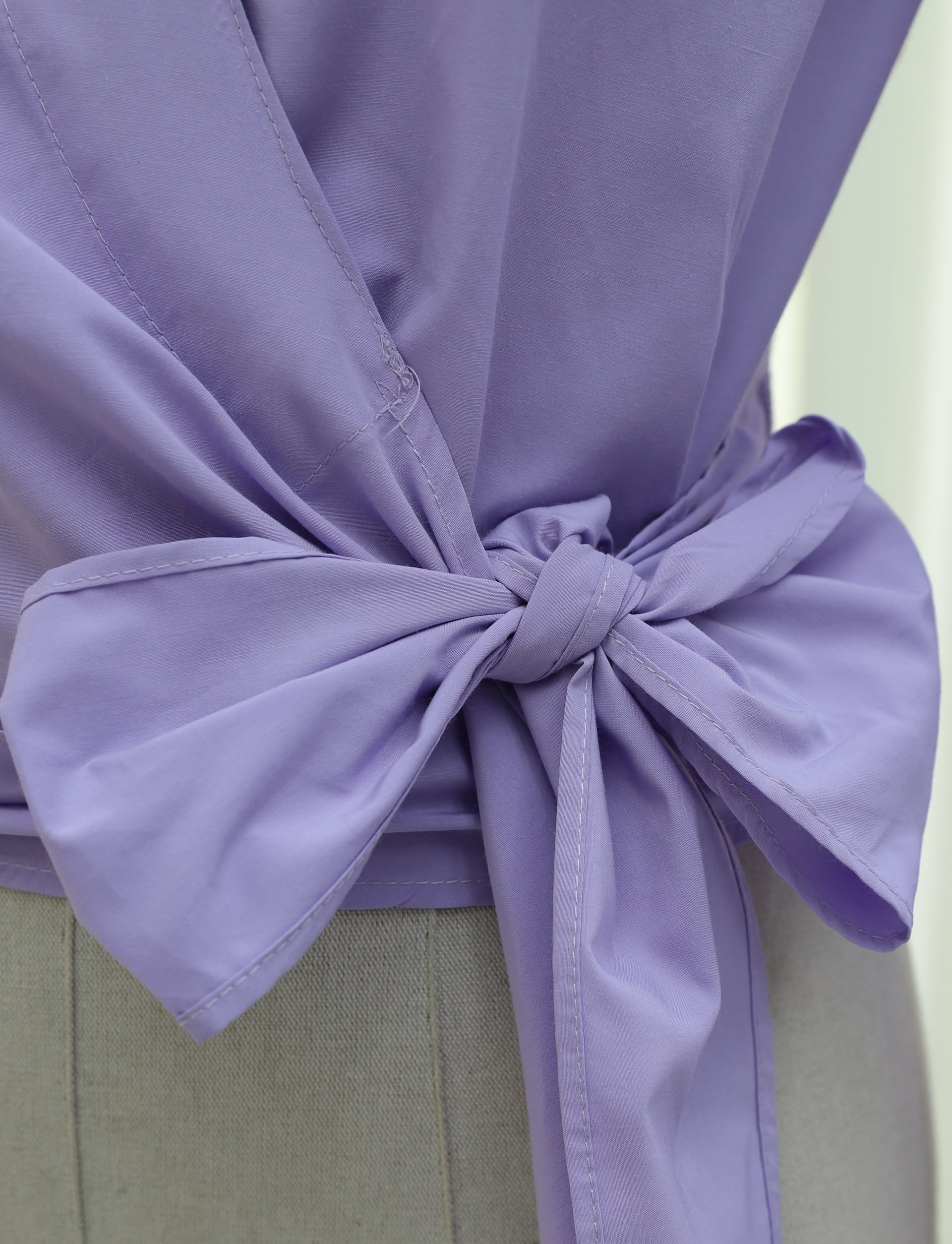 Side-Tied Spanish Sleeve Buttoned Blouse - Lavender - Podyumplus - by Peralane - photo 7