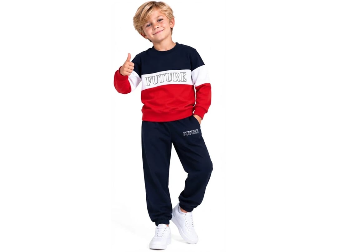 Future Print Boys' Tracksuit Set - Red - Ages 7-10 - Palm Life - by Peralane