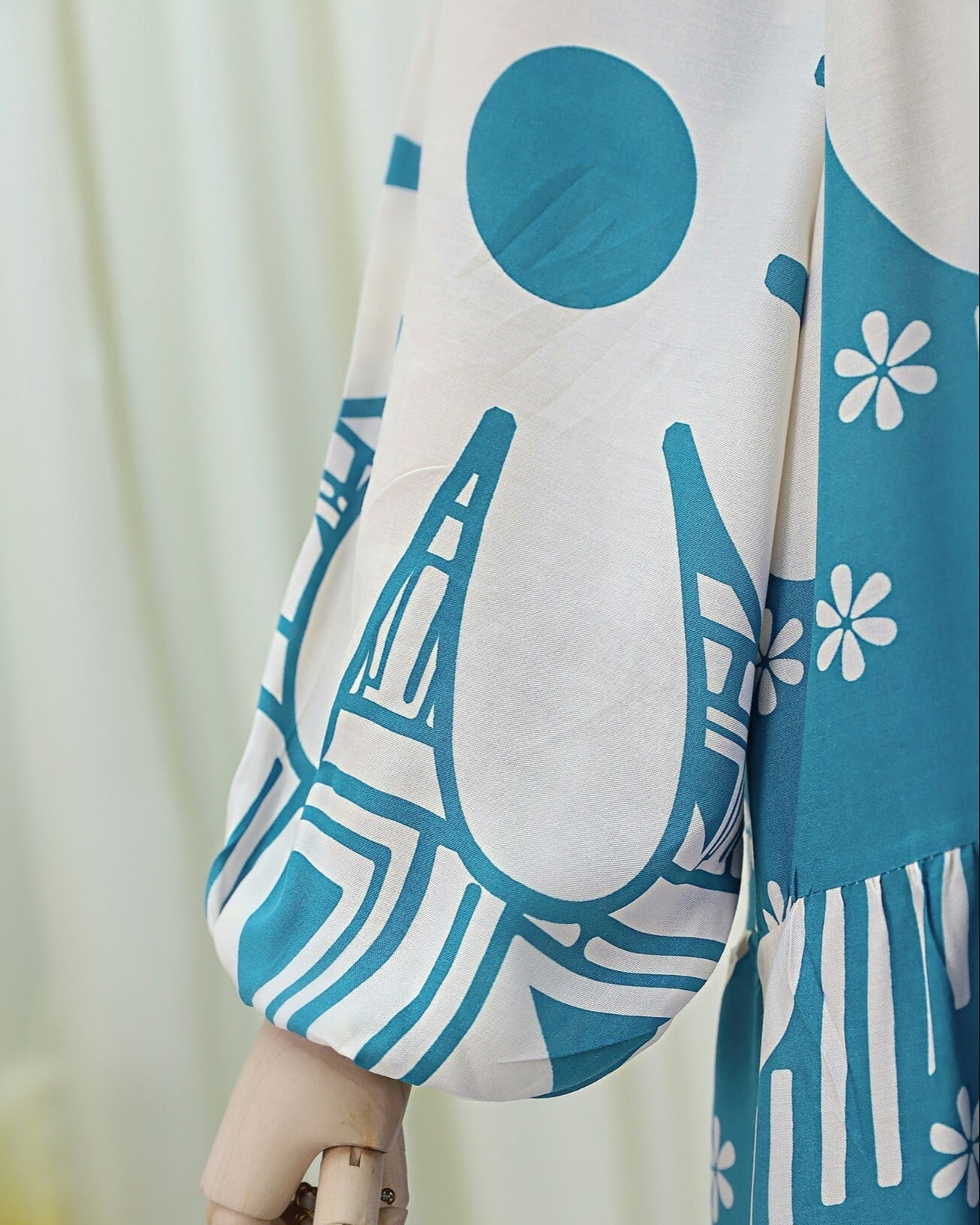 Mint Floral Button-Up Modest Dress - Podyumplus - by Peralane - photo 5