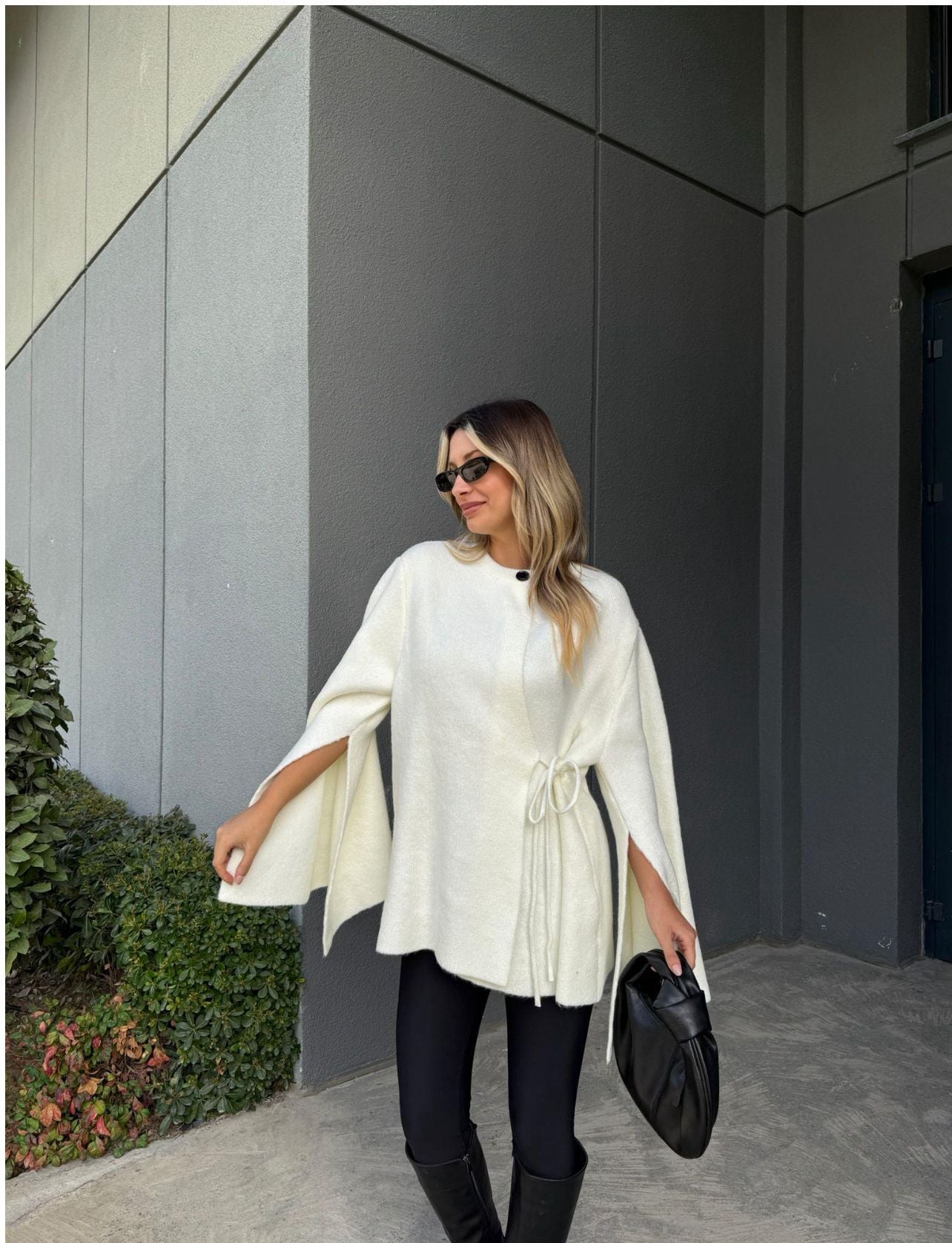 Off-White Tie-Waist Knit Cardigan for Women - My Bee - by Peralane - photo 2