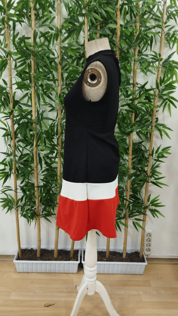 Women's Sleeveless Mock Neck Striped Knit Dress - Janes - by Peralane - photo 7
