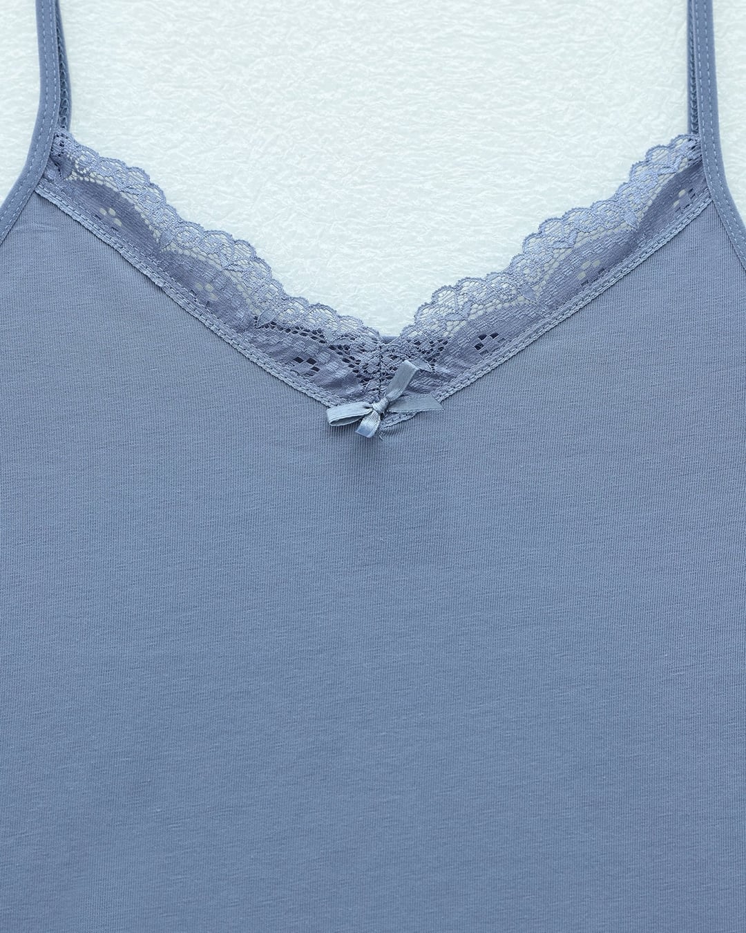 Indigo Lace Trim Spaghetti Strap Tank Top - Podyumplus - by Peralane - photo 3