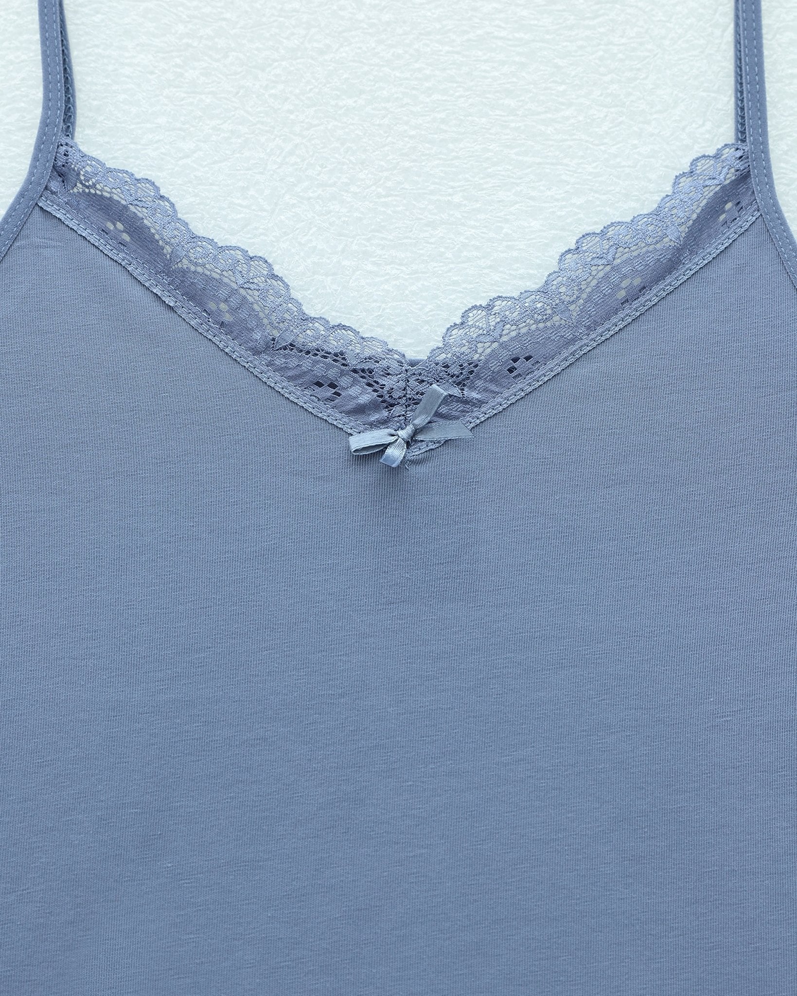 Indigo Lace Trim Spaghetti Strap Tank Top - Podyumplus - by Peralane - photo 3
