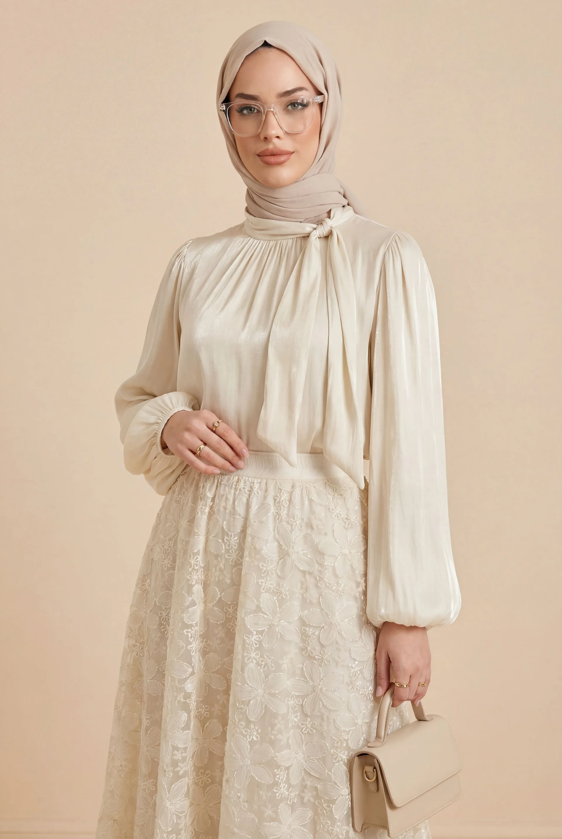 Lace Detail Cape Belted Lined Ibiza Dress Set - Beige - Podyumplus - by Peralane - photo 4